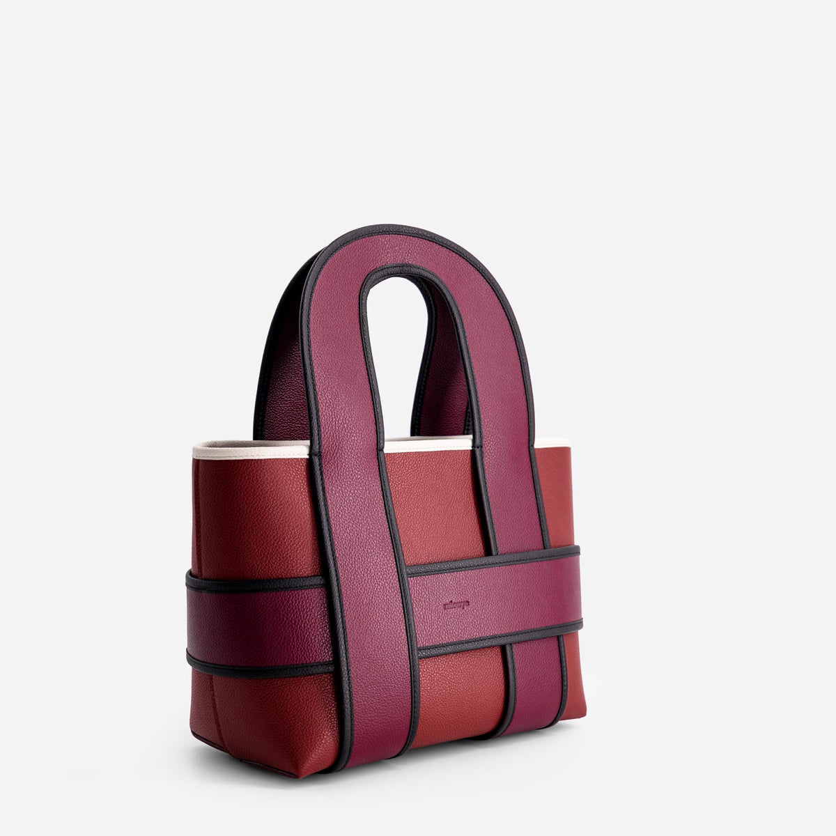 Checker Tote - Bordeaux&Off White