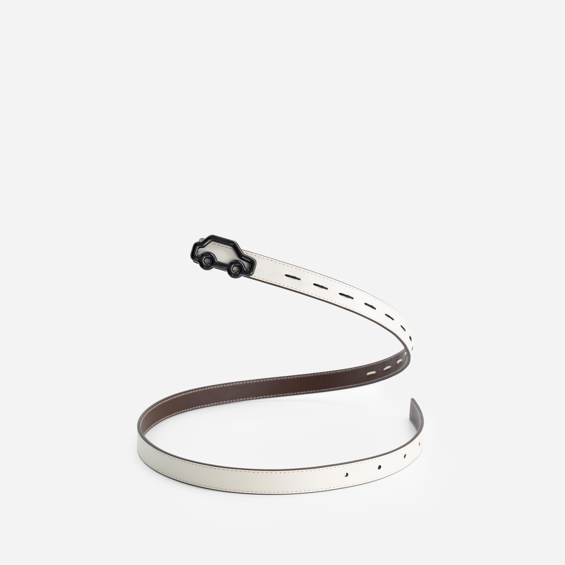 "Hit the Road" Belt - Off White & Espresso