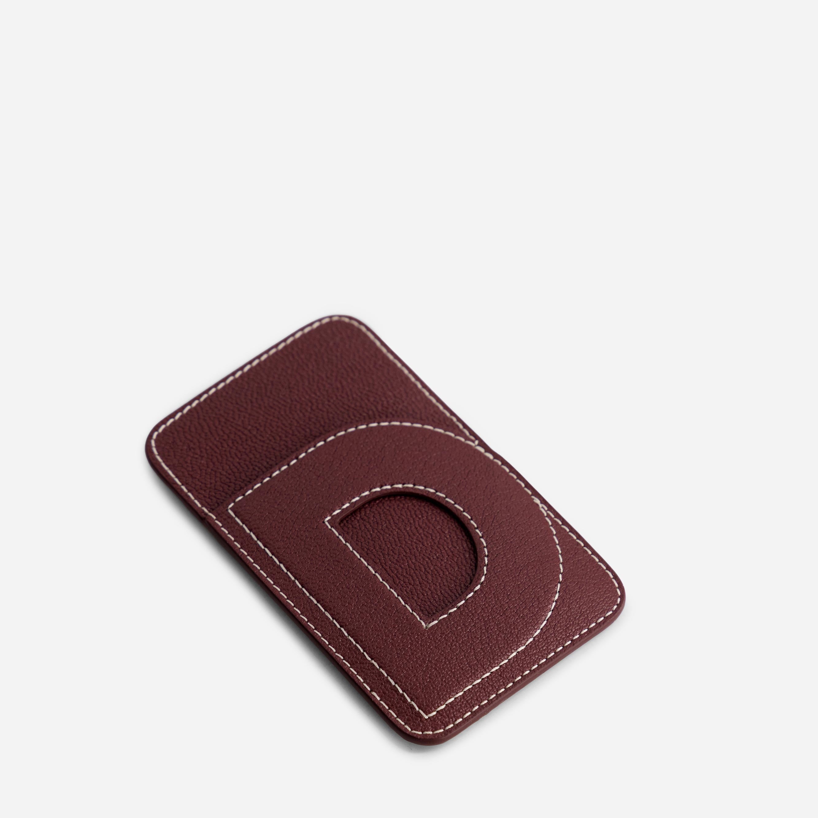 Cardholder D - Chèvre Bordeaux