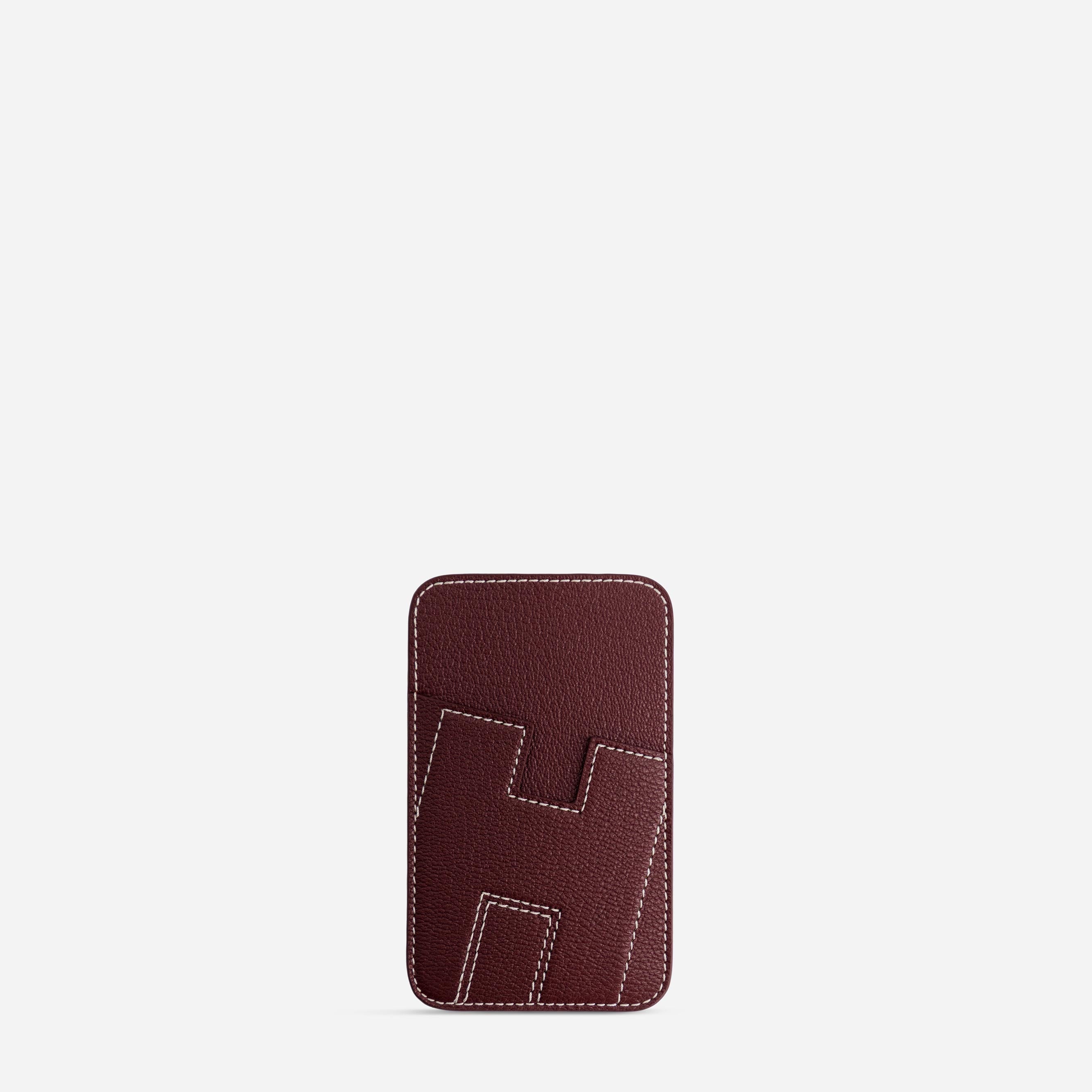 Cardholder H - Chèvre Bordeaux