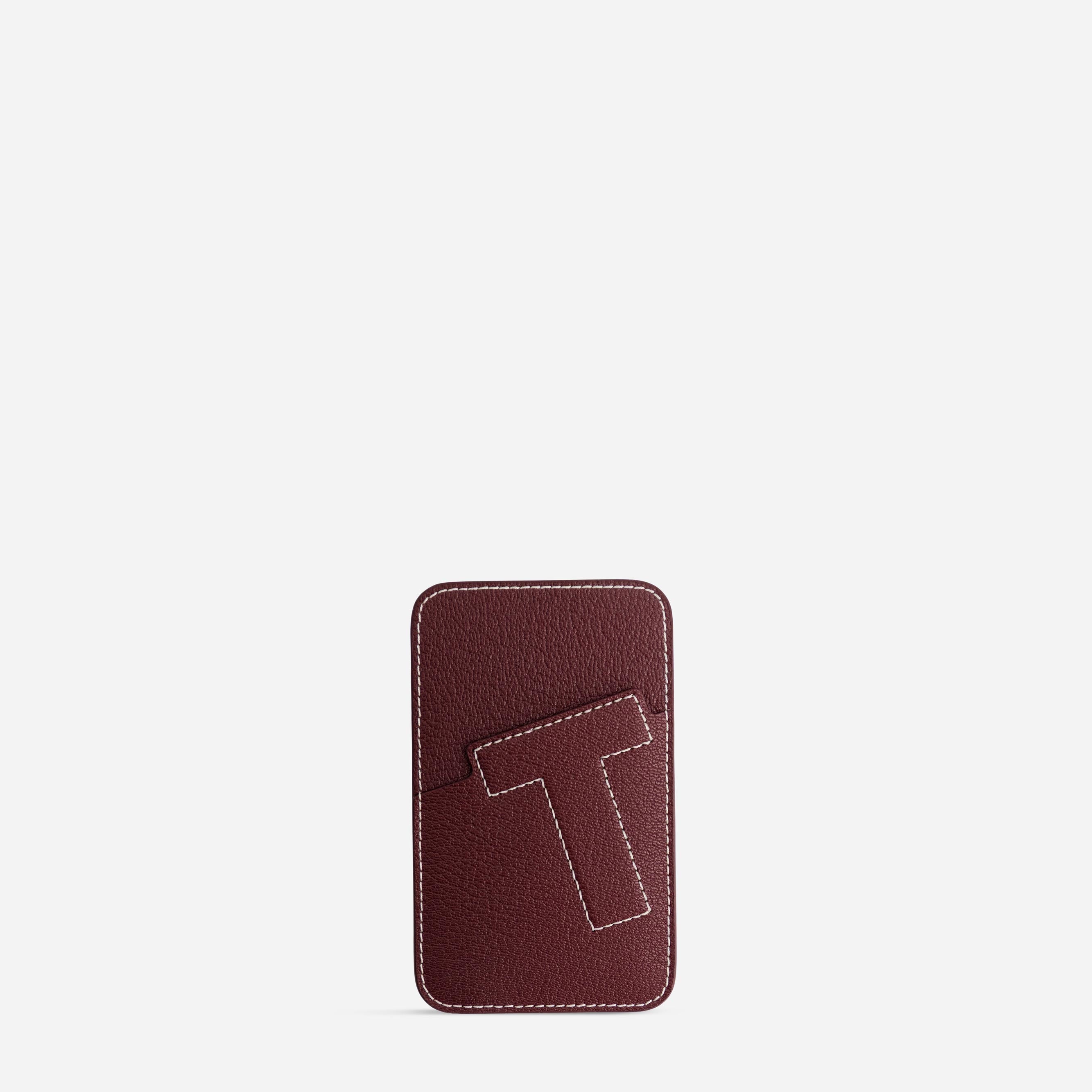 Cardholder T - Chèvre Bordeaux