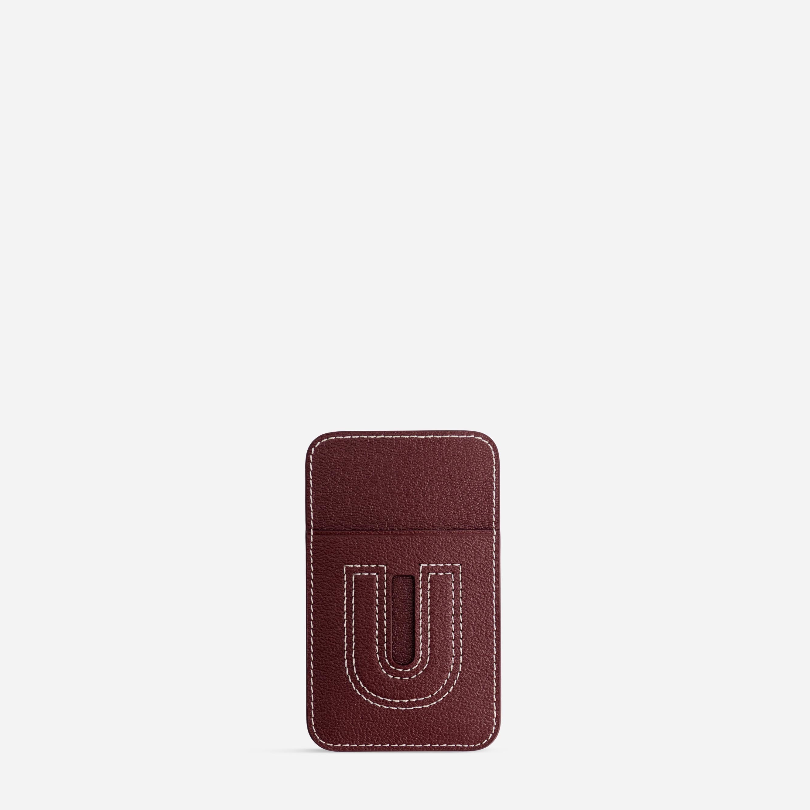 Cardholder U - Chèvre Bordeaux