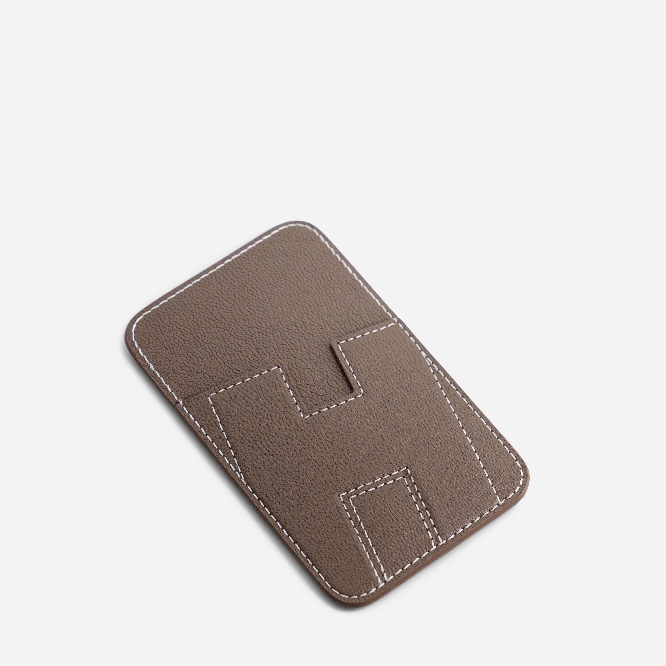 Cardholder H - Chèvre Etoupe