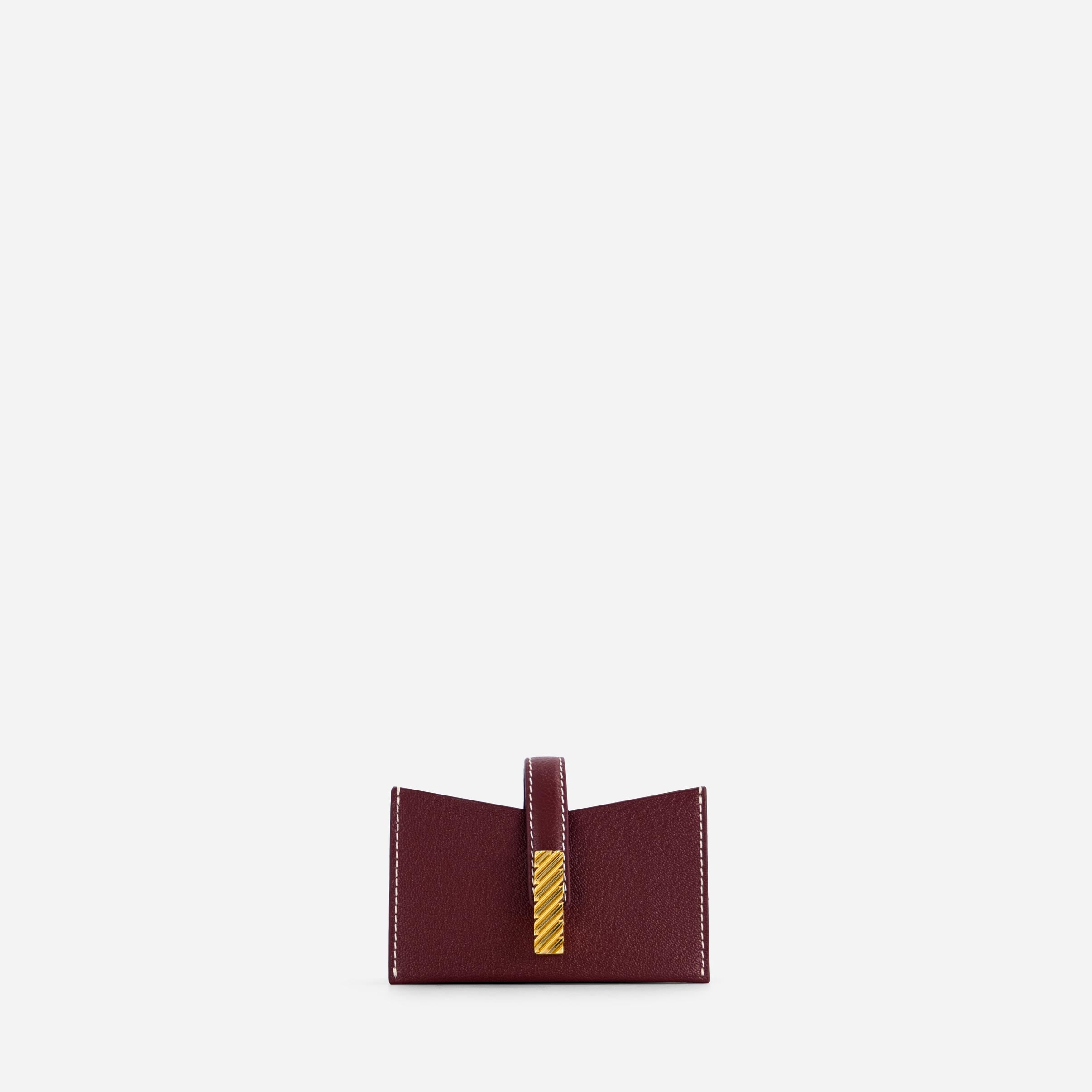 Isla Cardholder - Chèvre Bordeaux