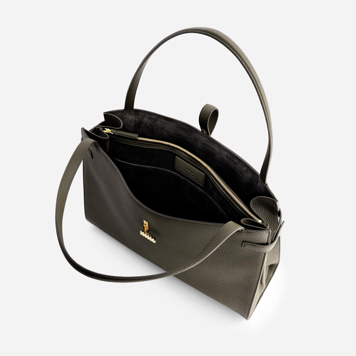 Isla Tote - Grained Dark Green