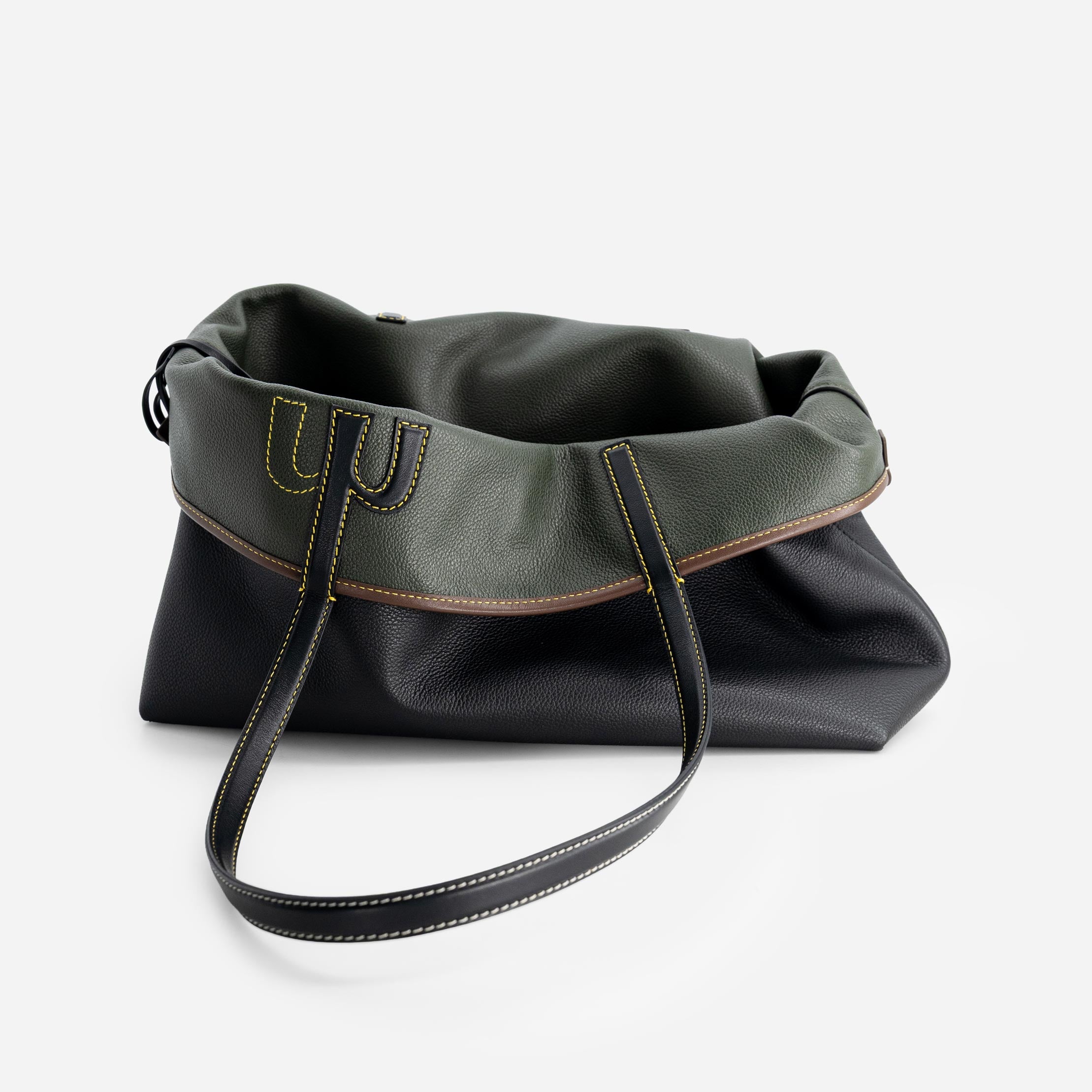 M Tote - Black & Hunter Green