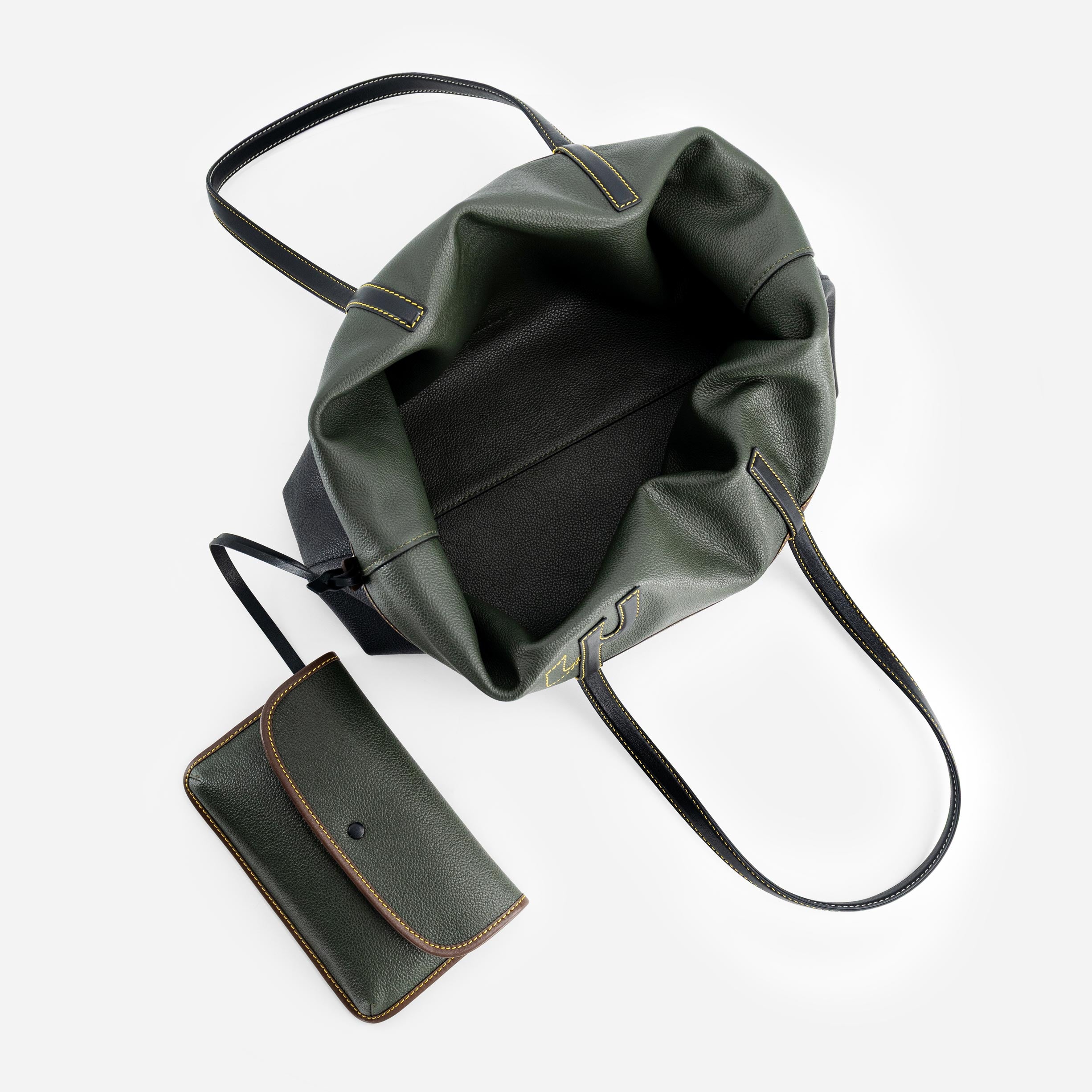 M Tote - Black & Hunter Green