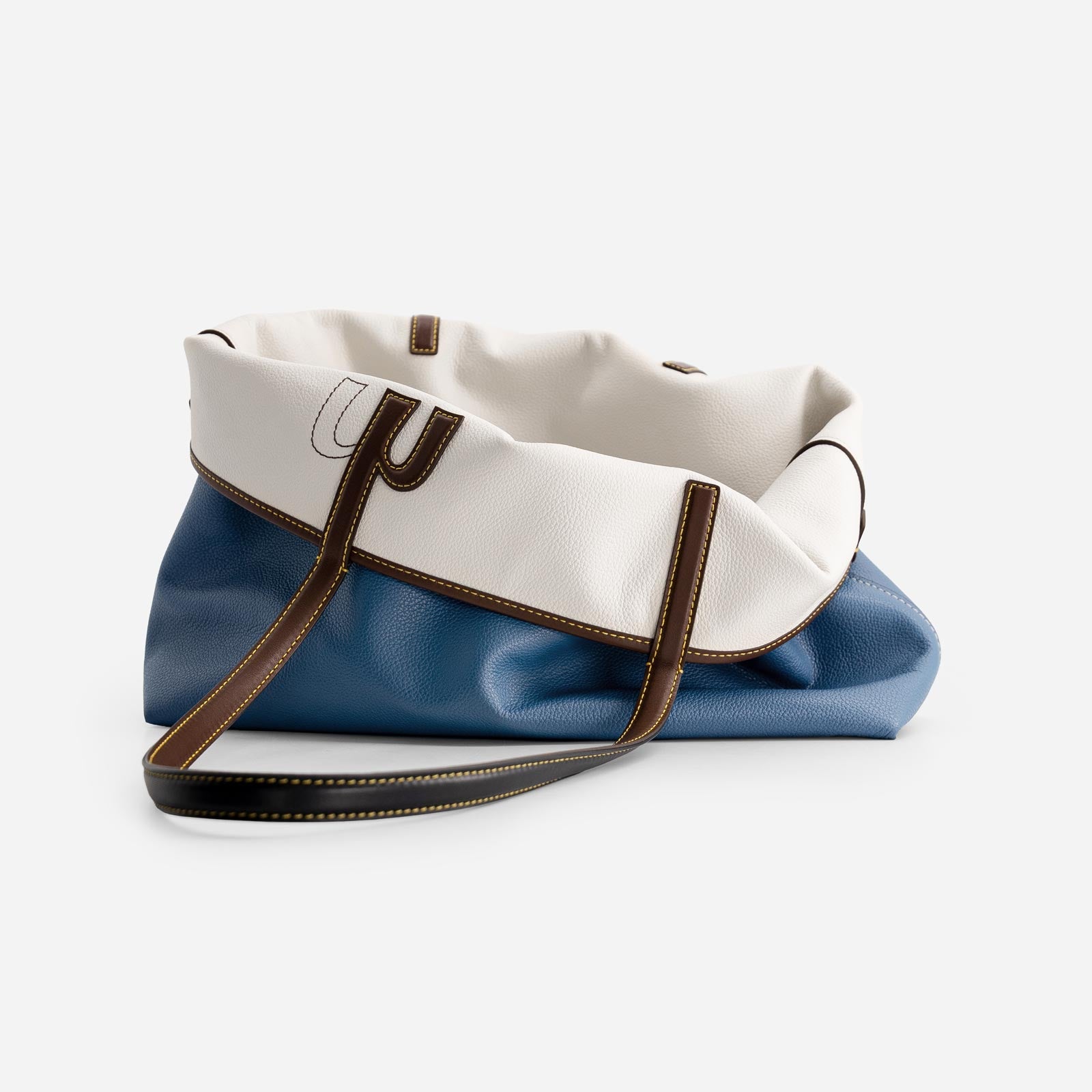M Tote - Denim & Off White