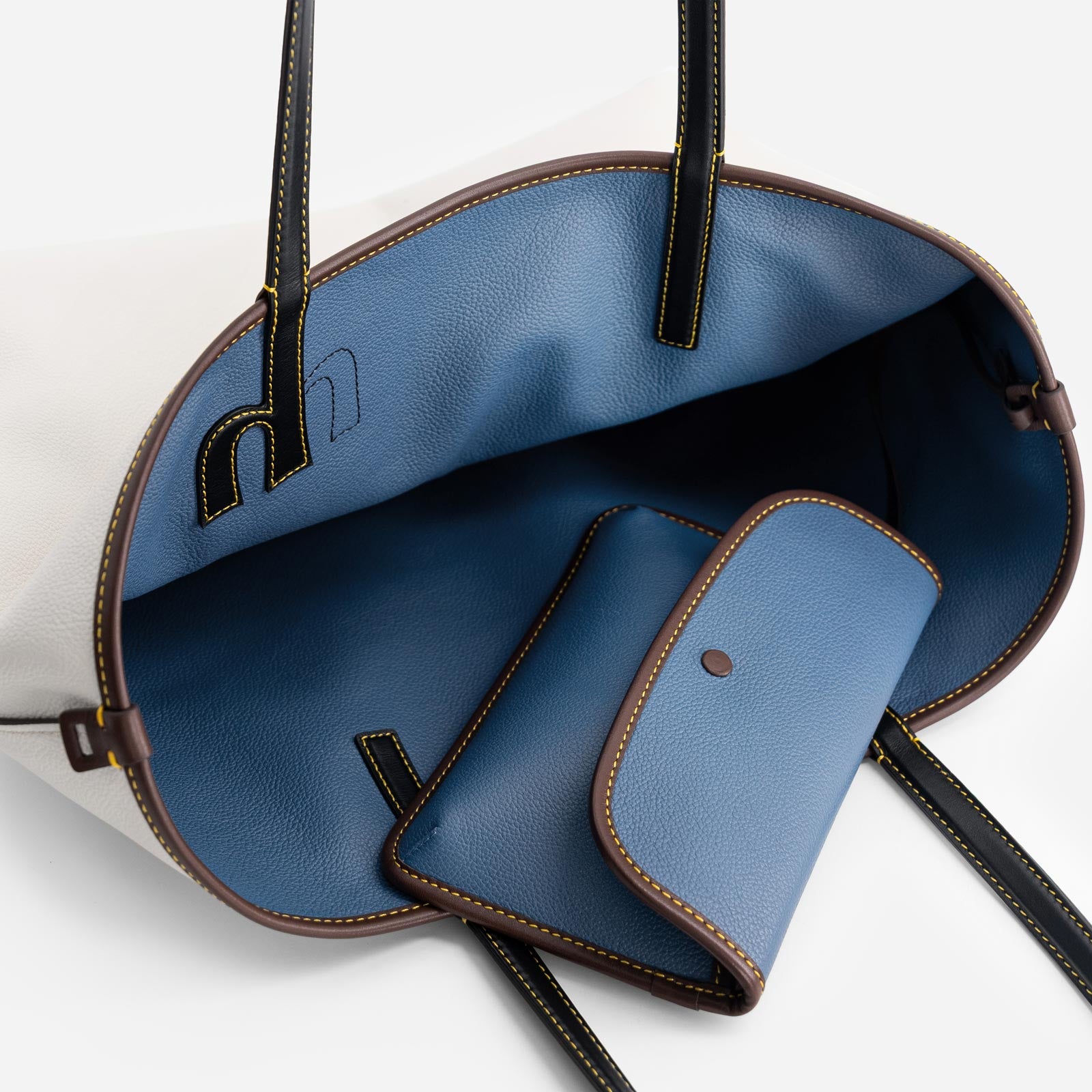 M Tote - Denim & Off White