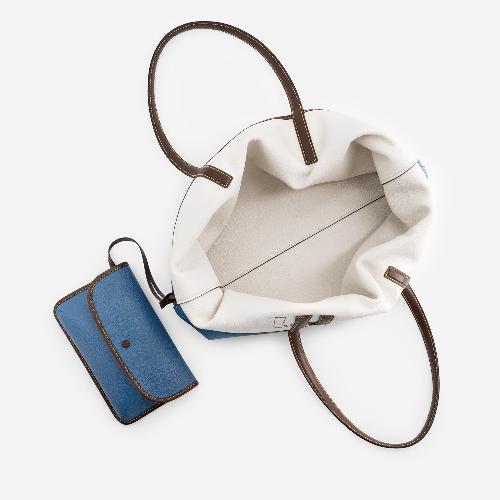 M Tote - Denim & Off White