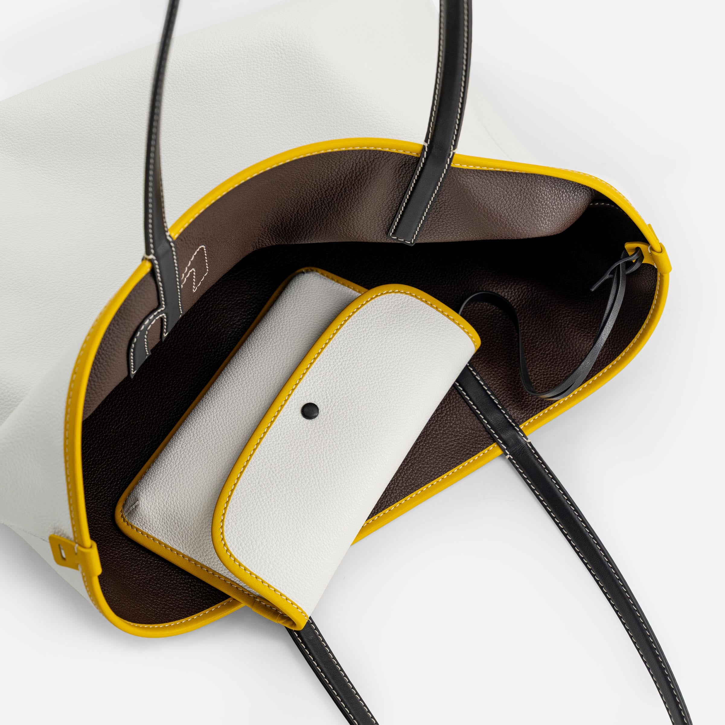 M Tote - Espresso & White