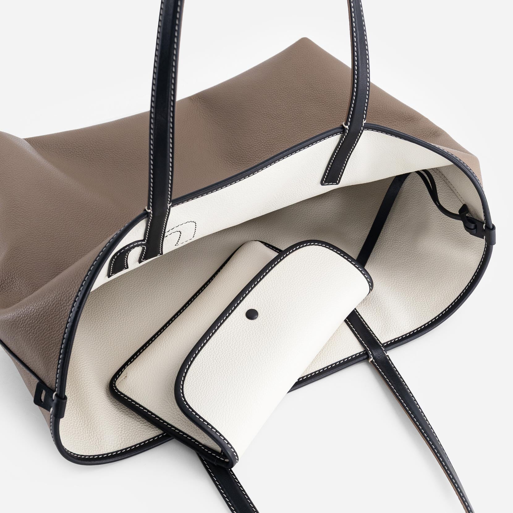 M Tote - Off White & Etoupe