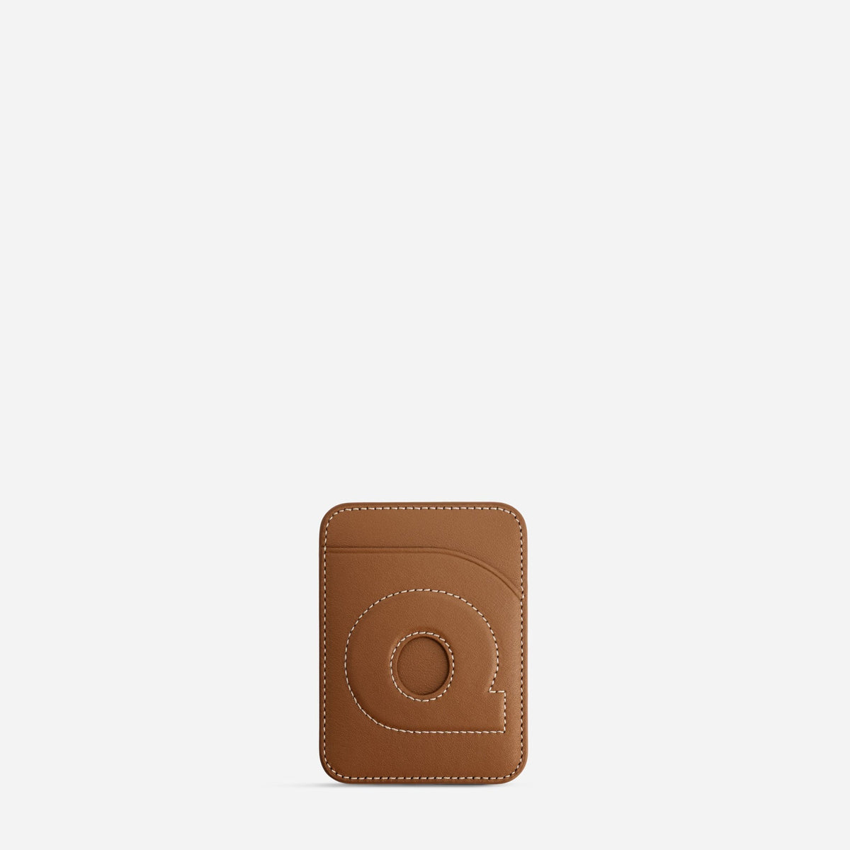 MagSafe cardholder in Canyon, initial Q, front