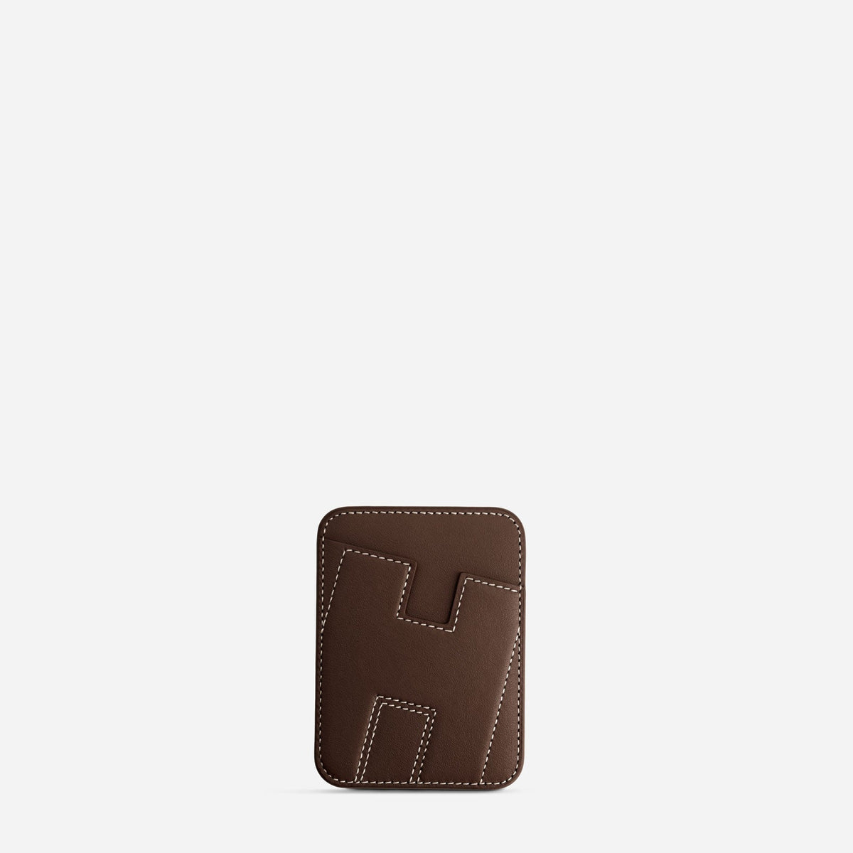 MagSafe cardholder in Espresso, initial H, front