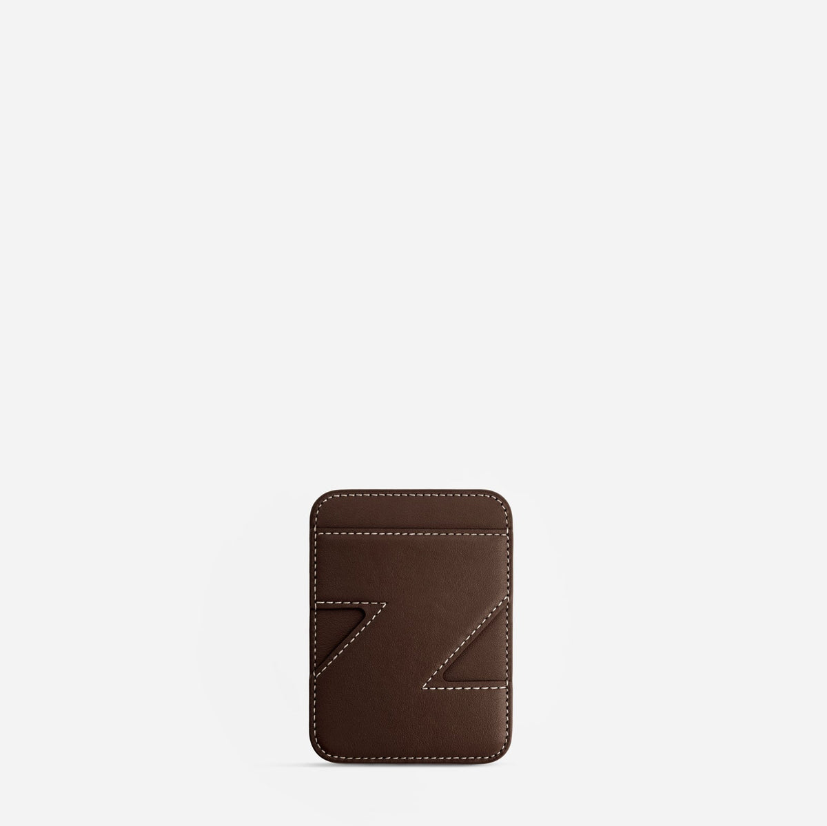 MagSafe cardholder in Espresso, initial Z, front