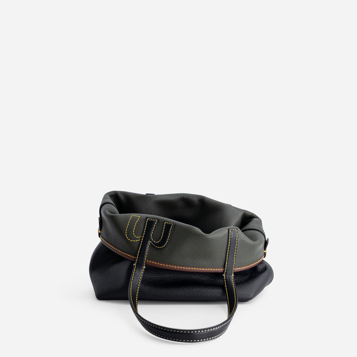 Mini M Tote - Black & Hunter Green