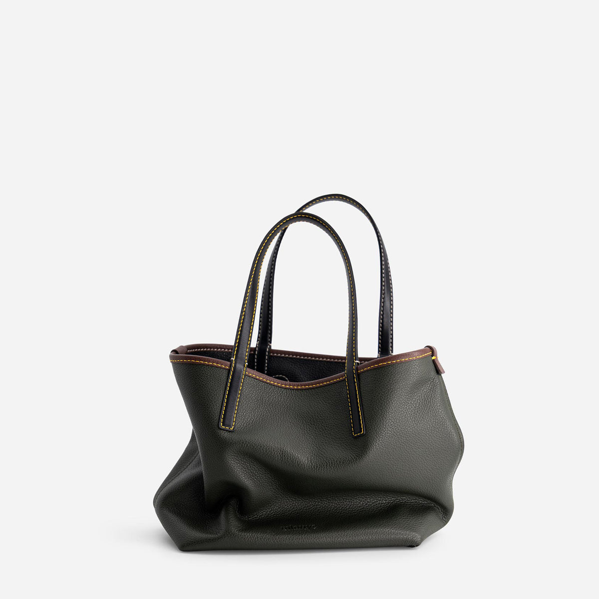 Mini M Tote - Black & Hunter Green