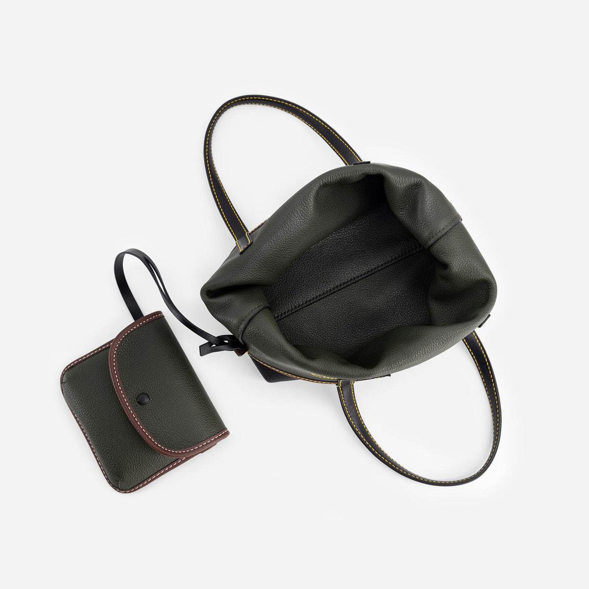 Mini M Tote - Black & Hunter Green
