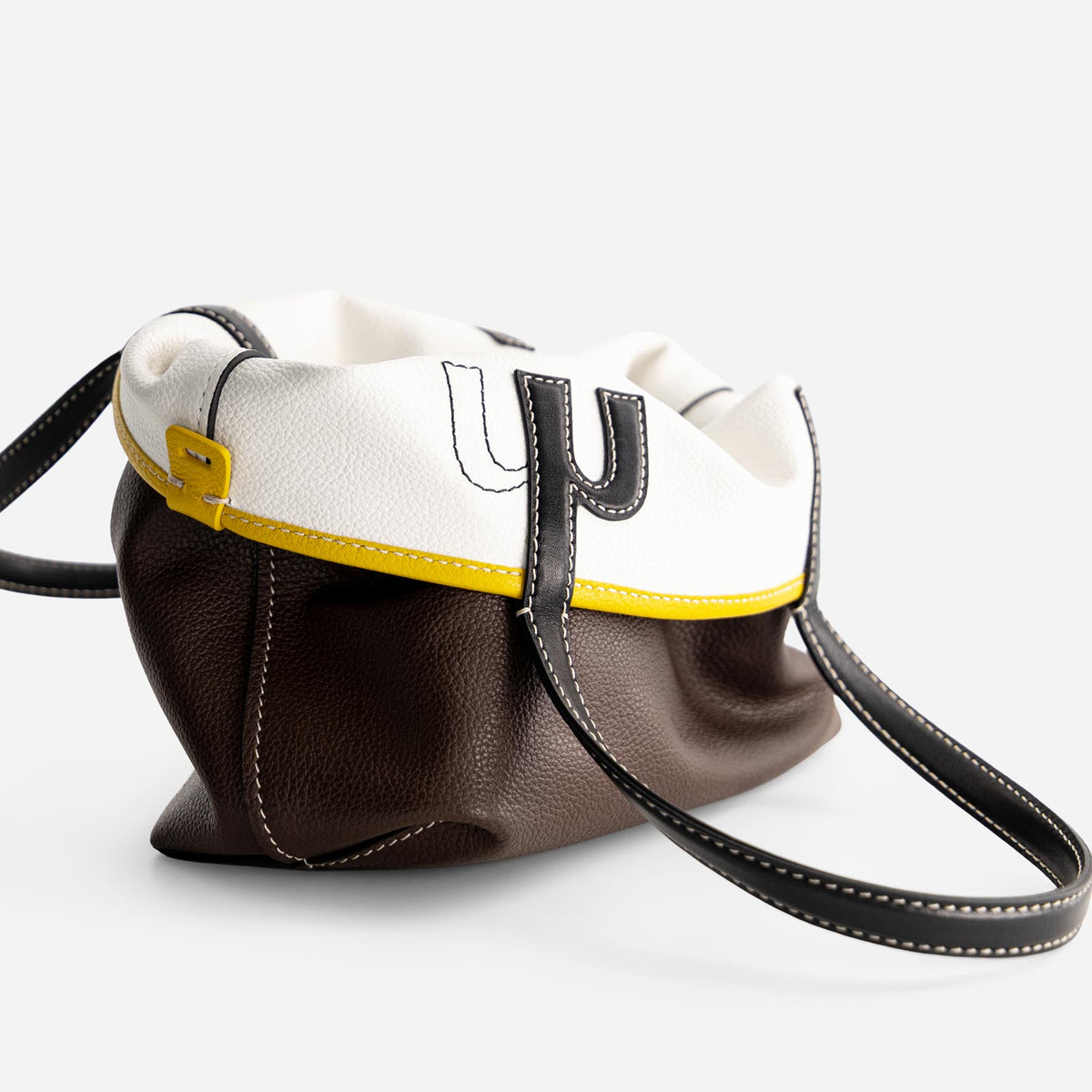 Mini M Tote - Espresso & White