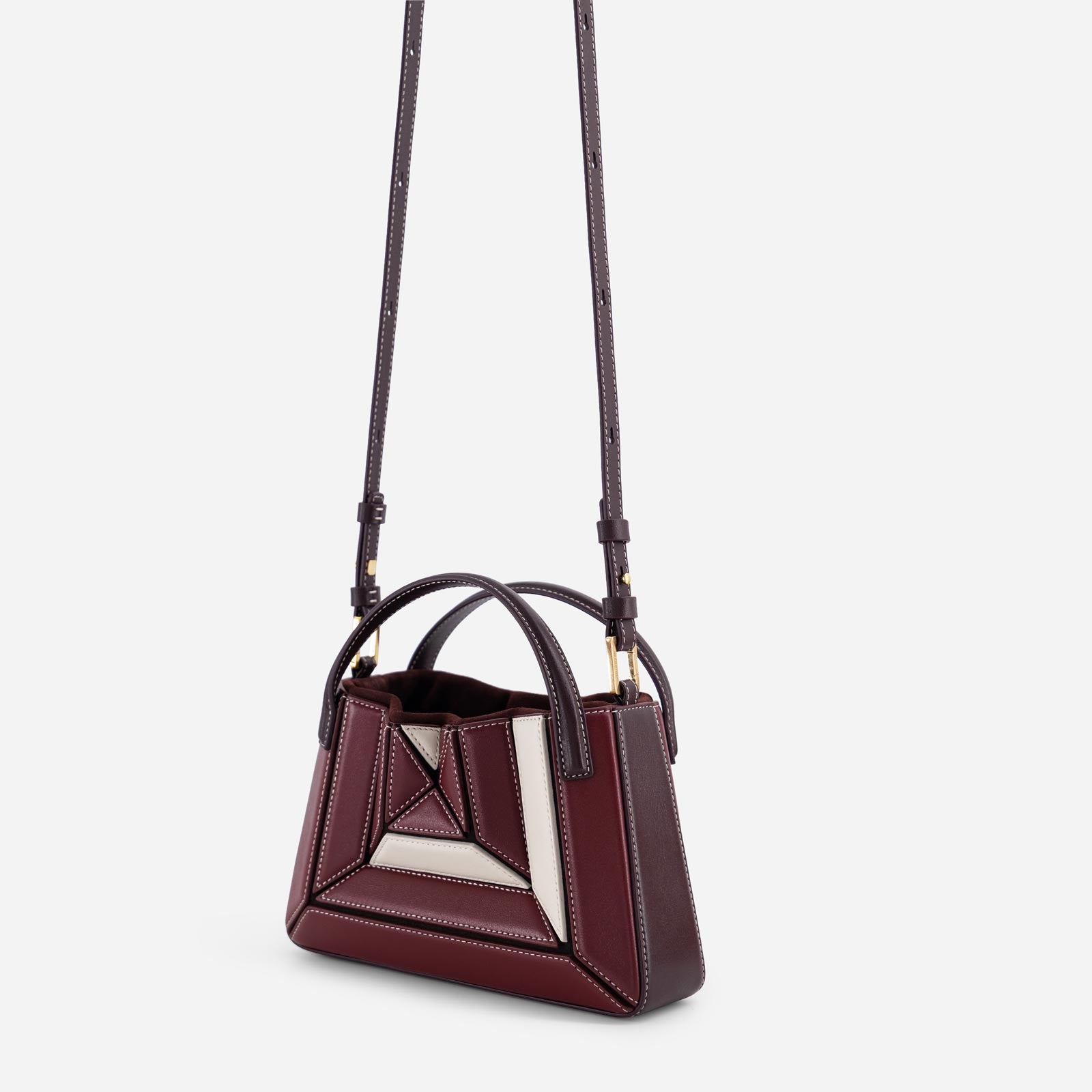 Mini Sera Tote - Bordeaux&Off White