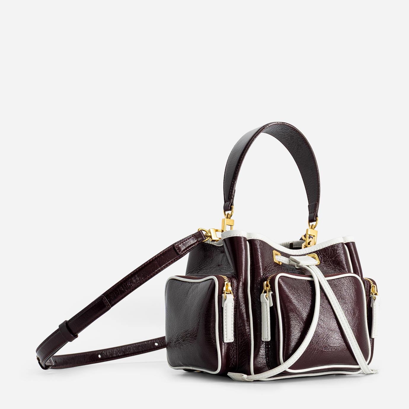 Quad - Crinkled Bordeaux & White