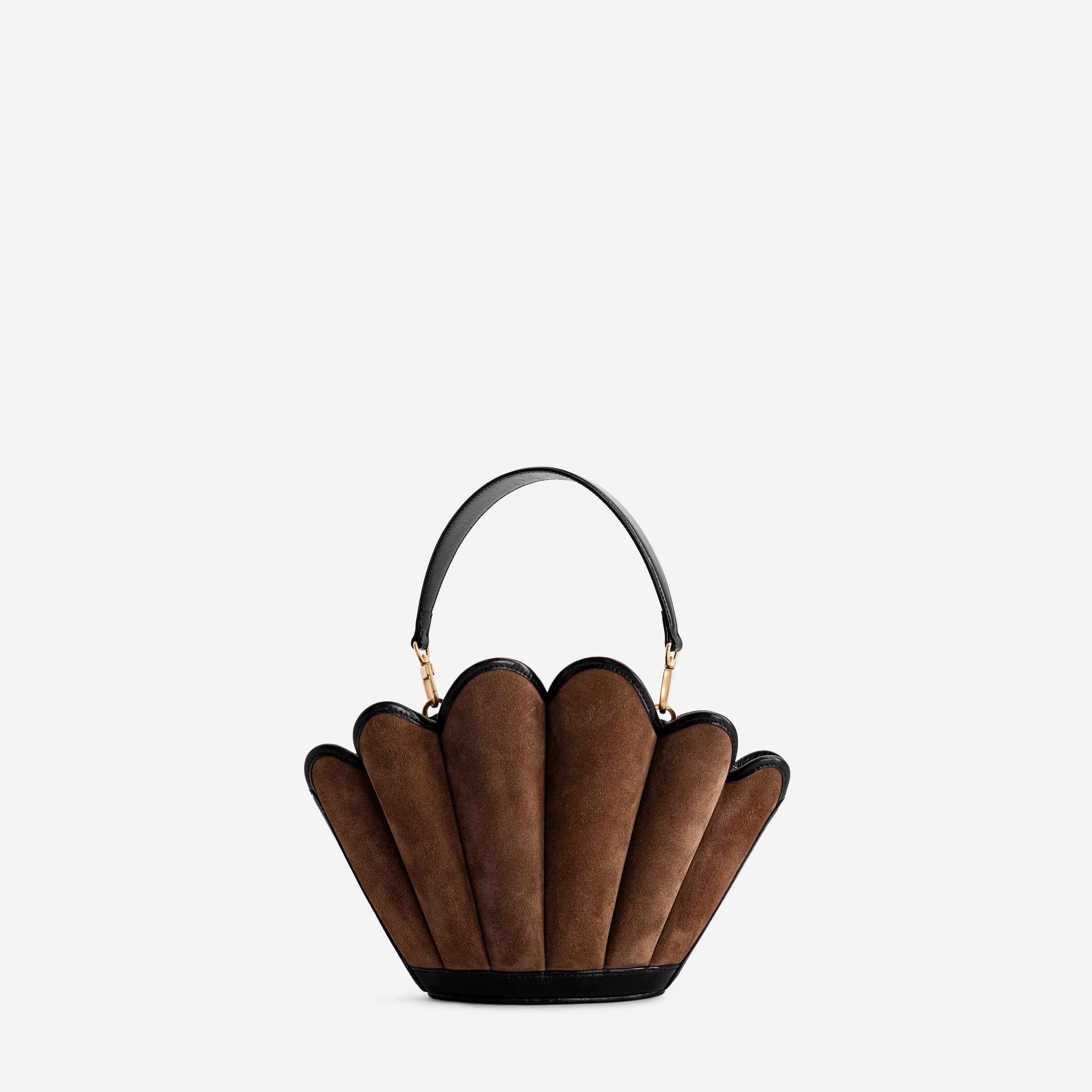Seashell Crossbody - Suede Espresso