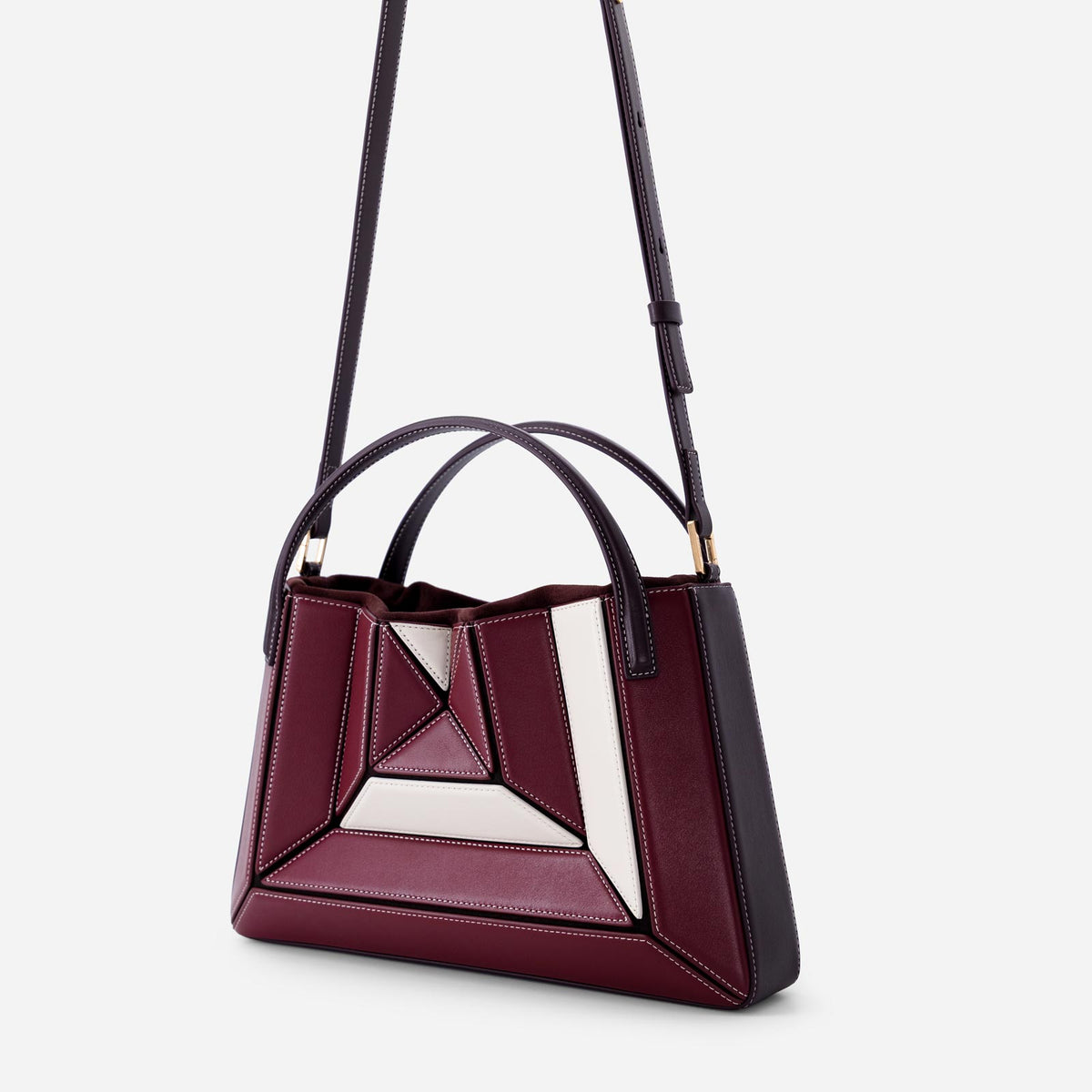 Sera Tote - Bordeaux&Off White