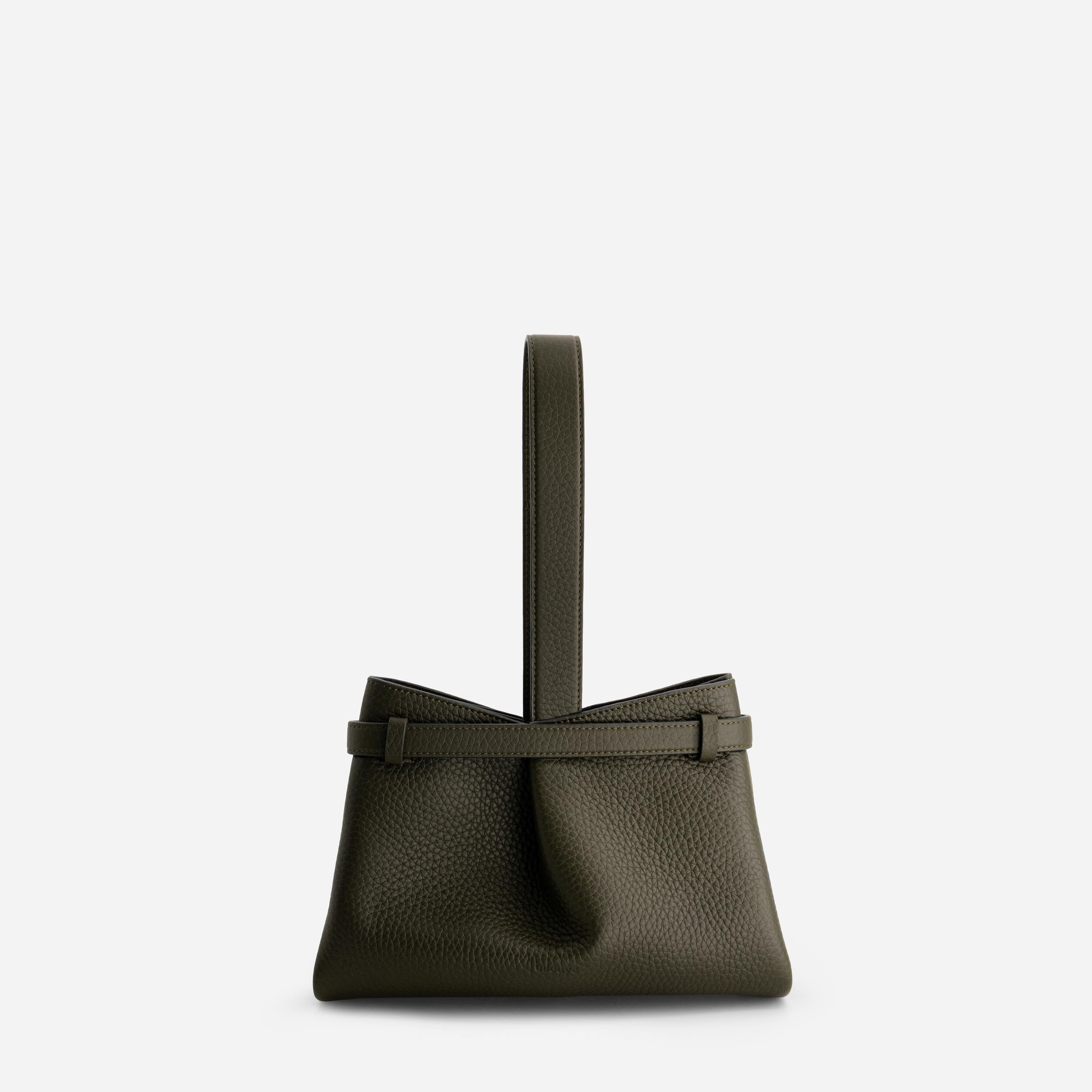 Span Clutch - Grained Dark Green