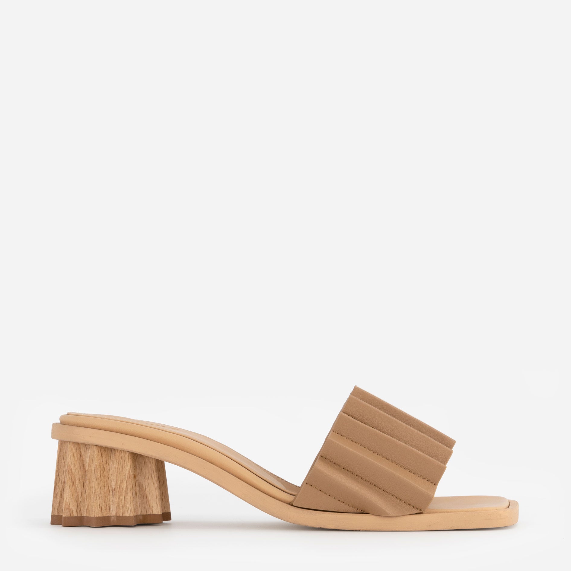 Louise Heeled Slide - Milky