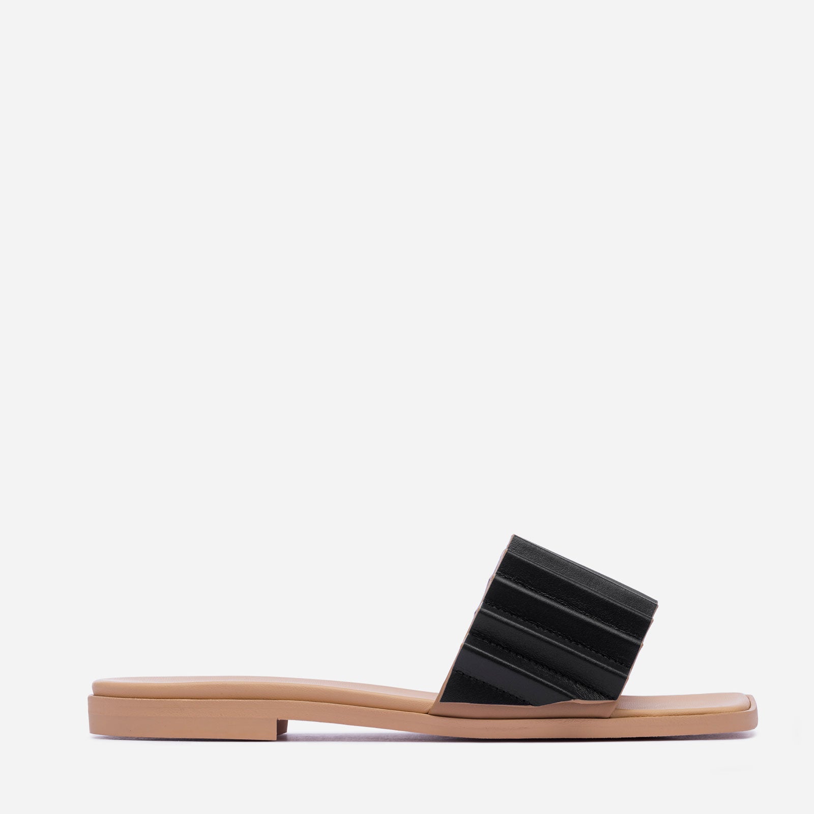 Louise Slide Sandal - Black & Gray