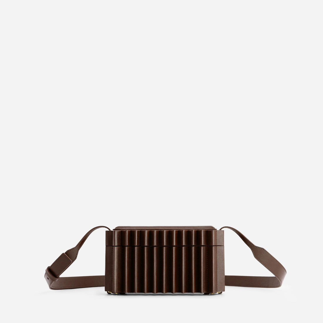 Block leather bag in Espresso