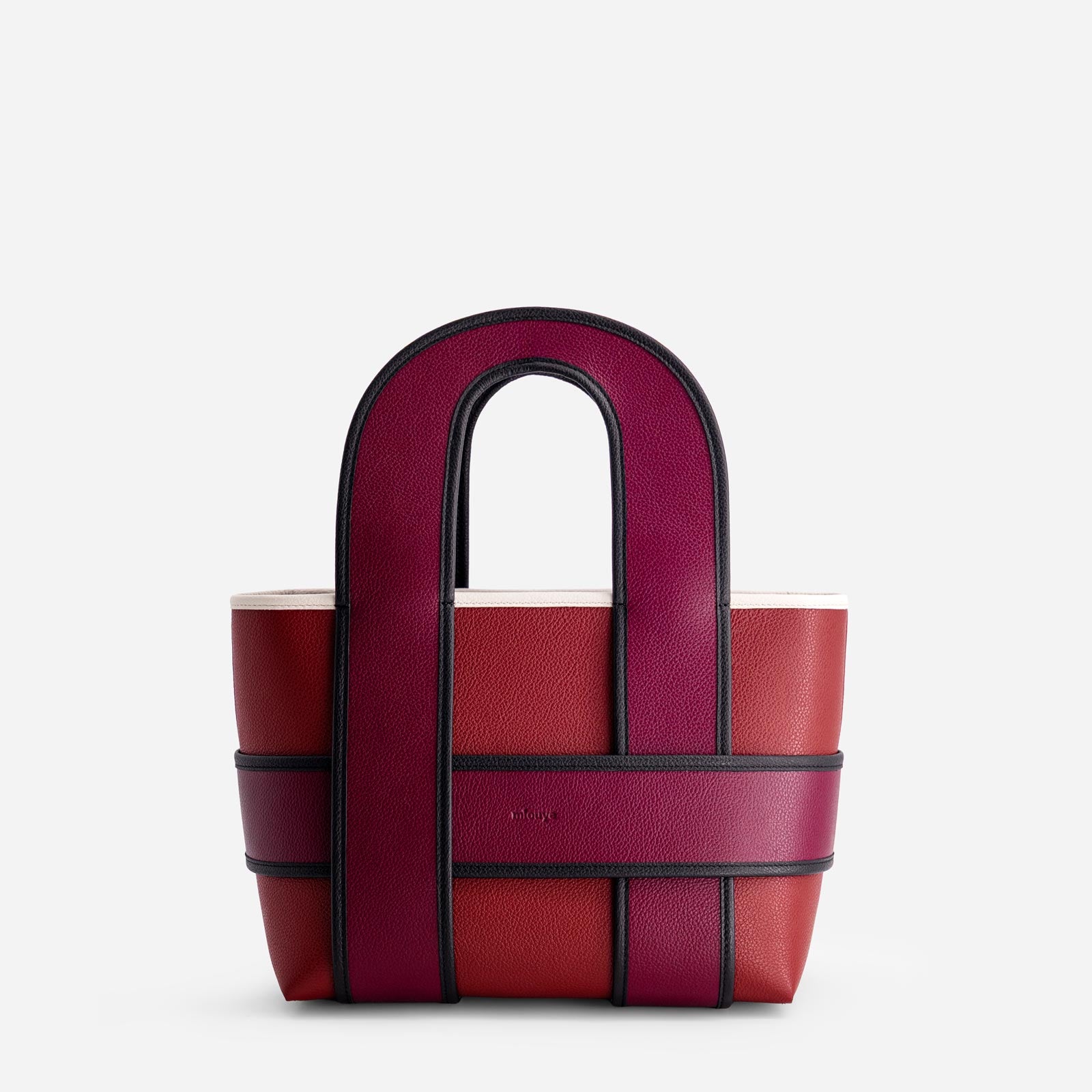 Checker Tote - Bordeaux&Off White