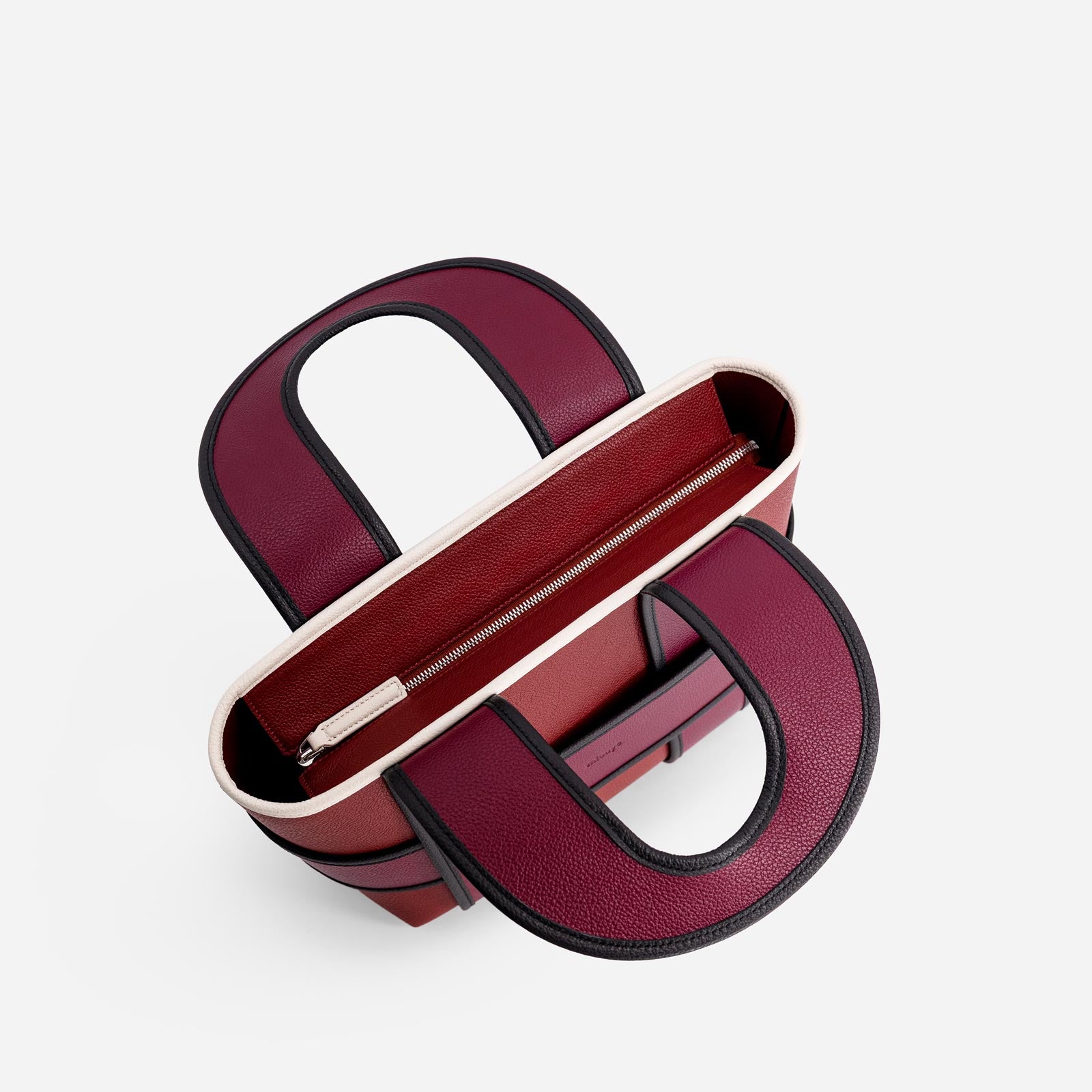 Checker Tote - Bordeaux&Off White
