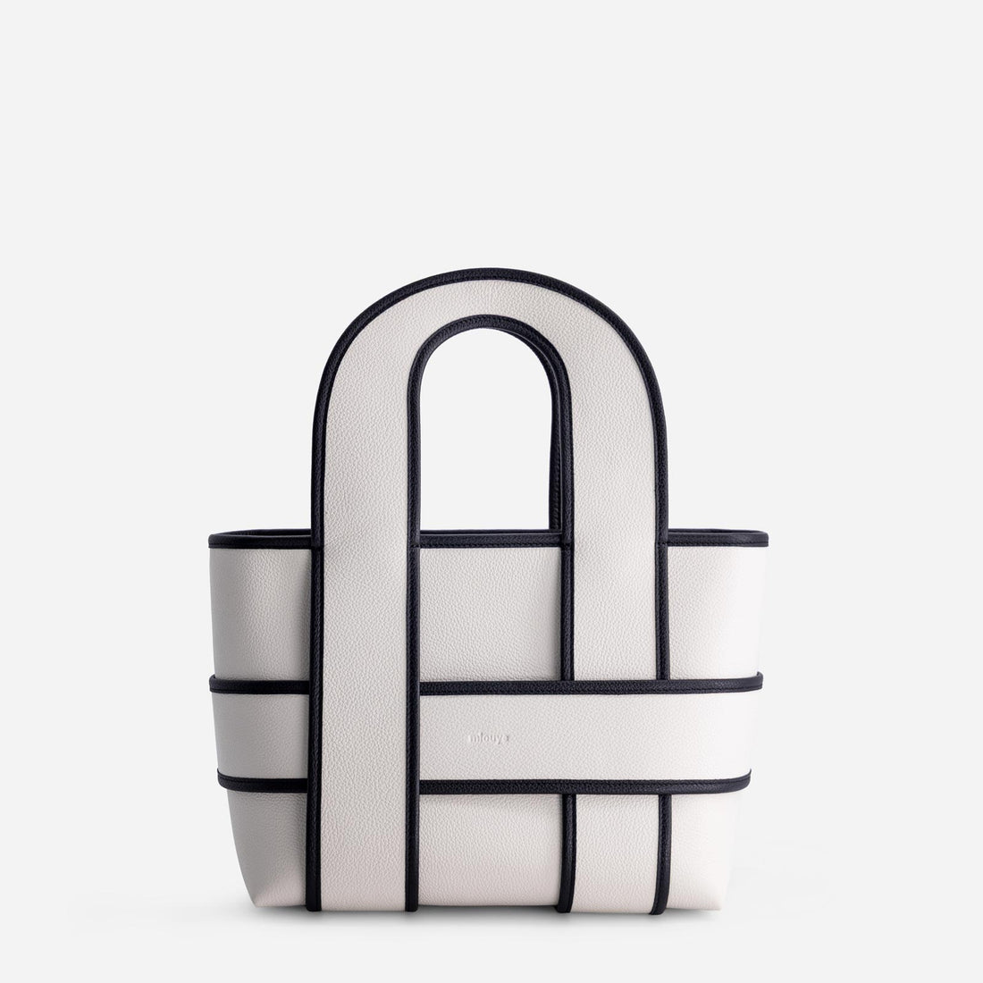 Checker Tote in Off White