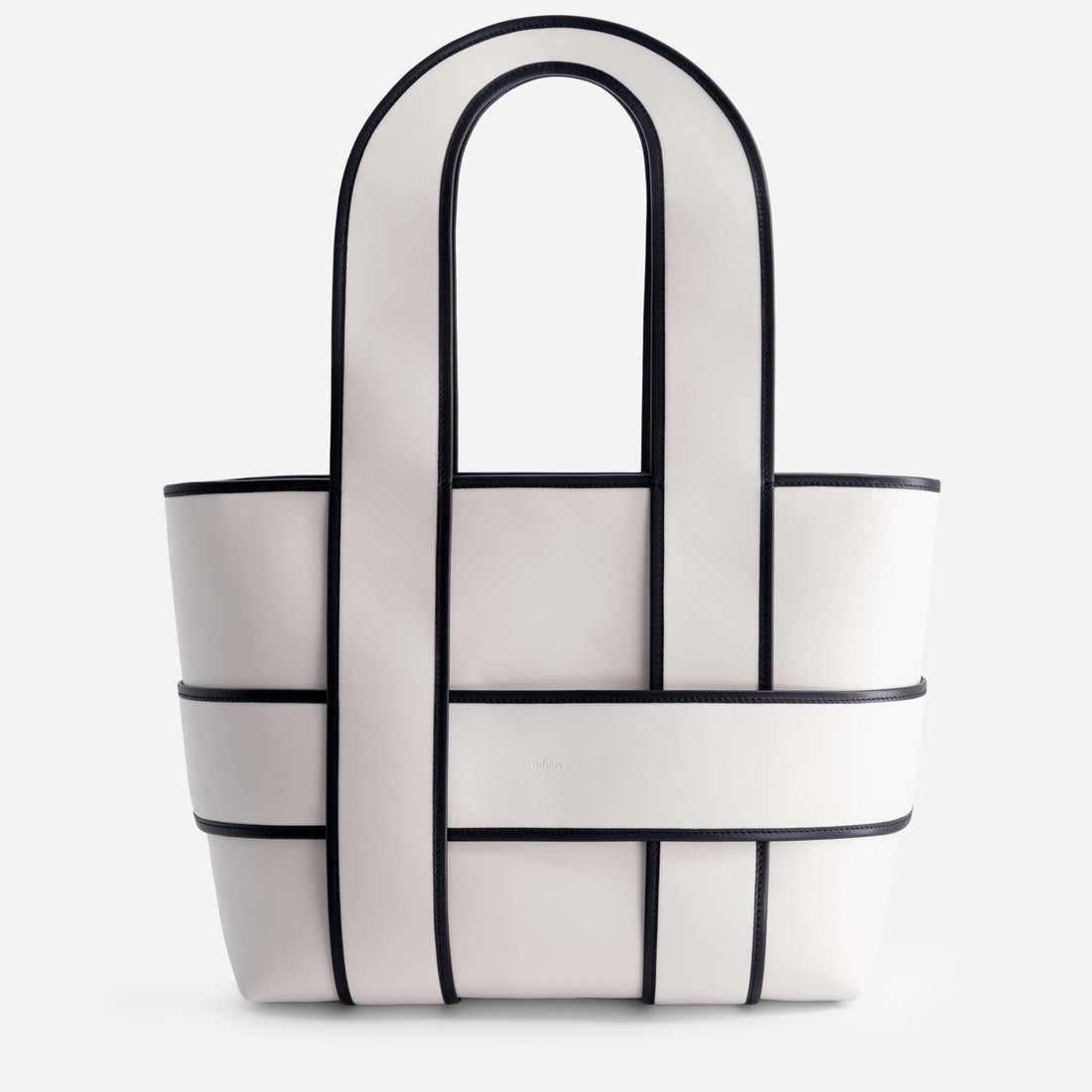 Checker Tote XL in Off White