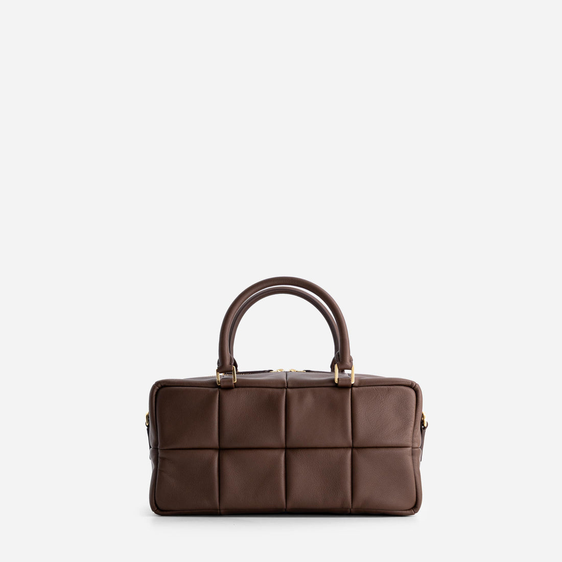 Grid leather bag in Espresso