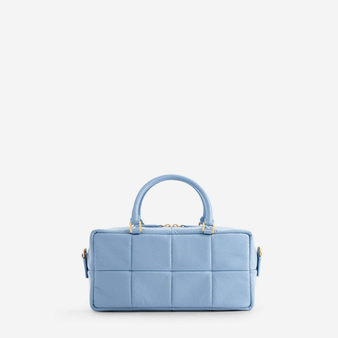 Grid leather bag in Mermaid Blue