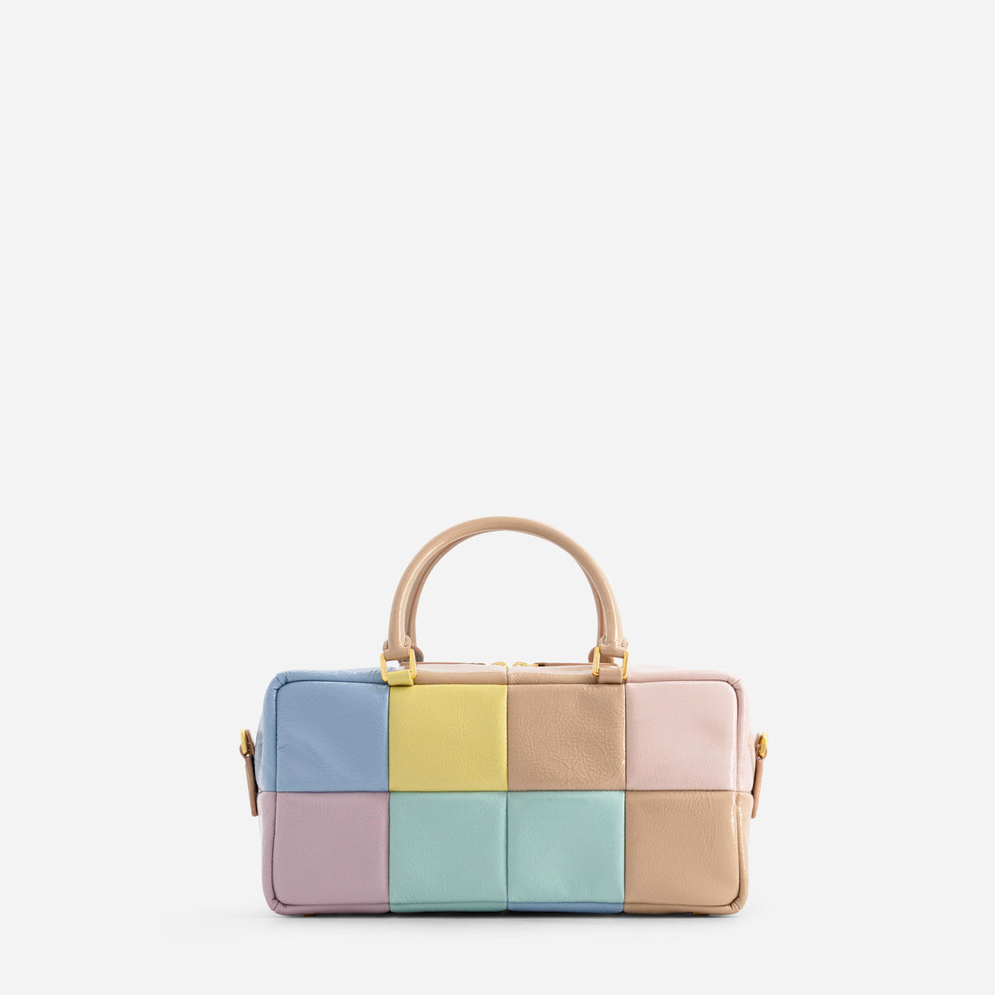 Grid leather bag in Mermaid Multicolor