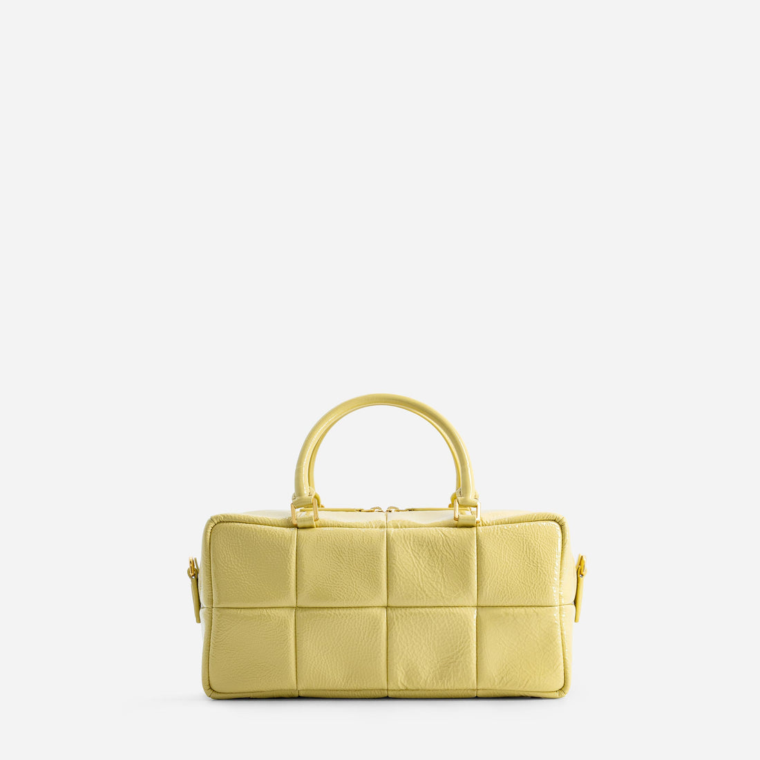 Grid leather bag in Mermaid Yellow