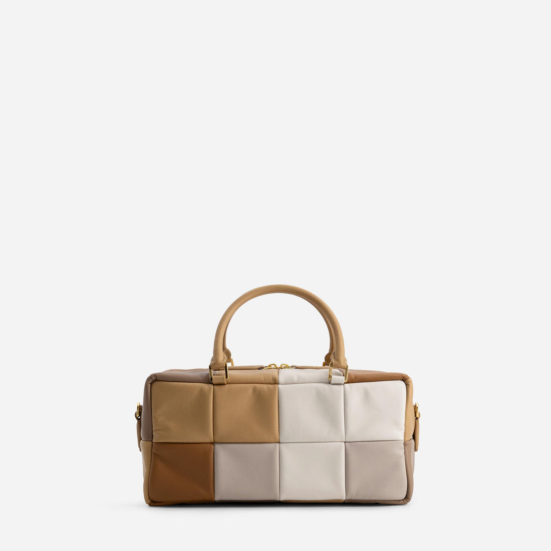 Grid leather bag in Milky