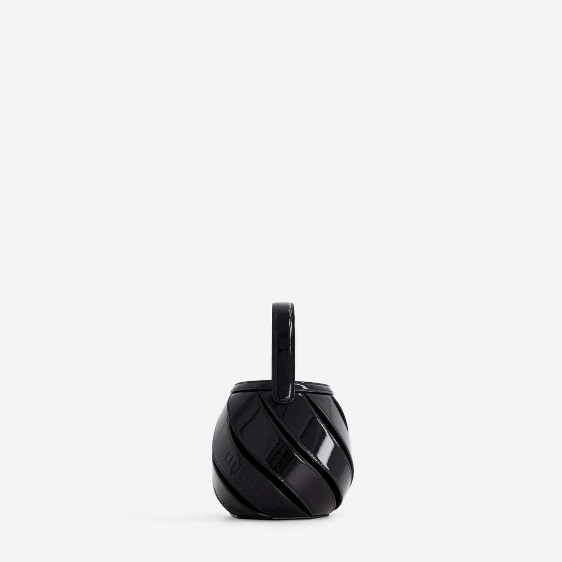 Mini Helix bag in Patent Black