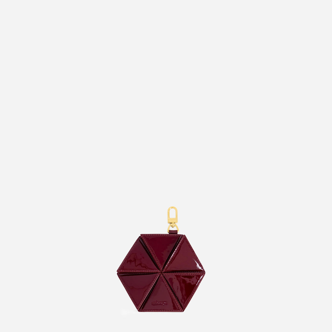 Hexagon Charm in Patent Bordeaux