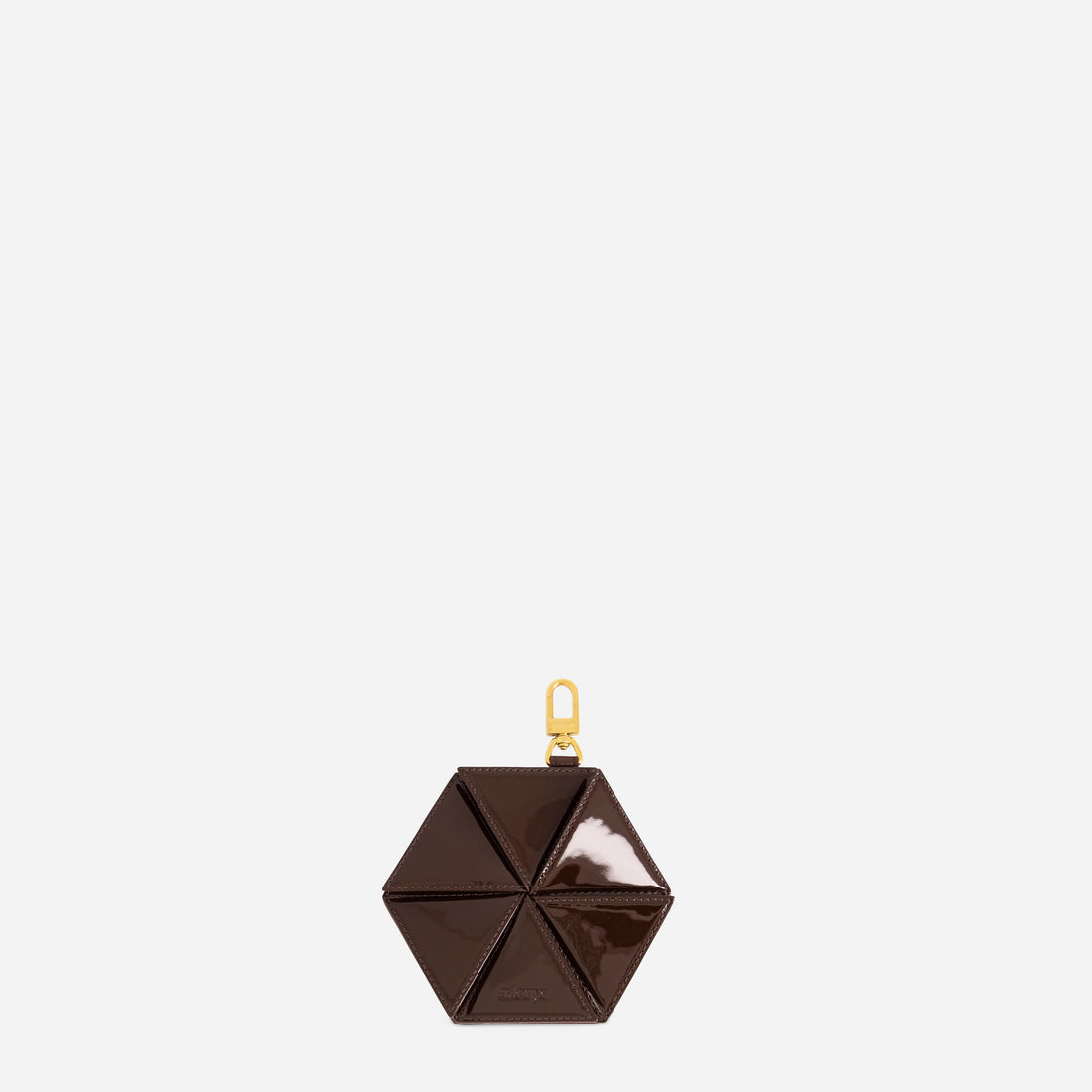 Hexagon Charm in Patent Brown
