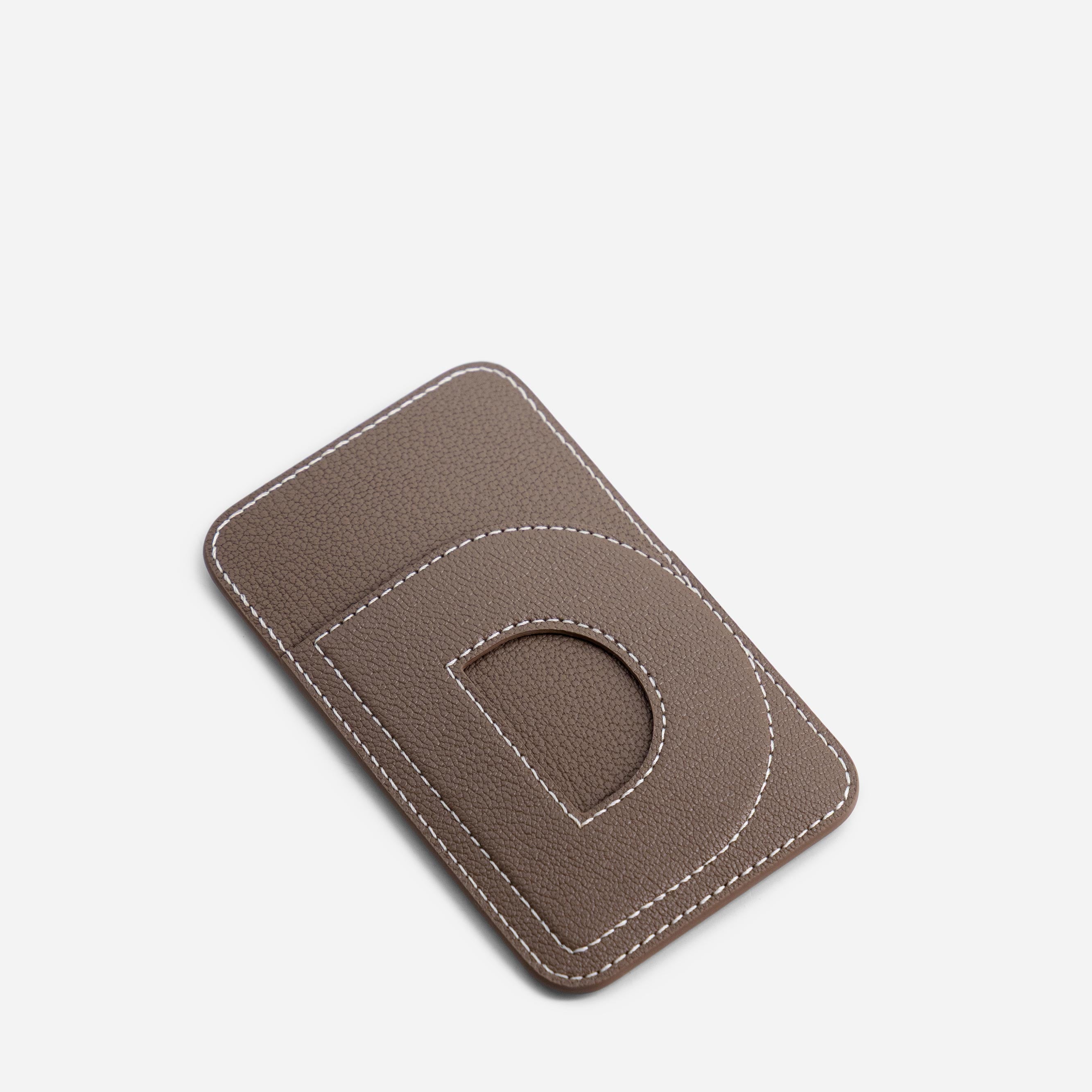 Cardholder D - Chèvre Etoupe