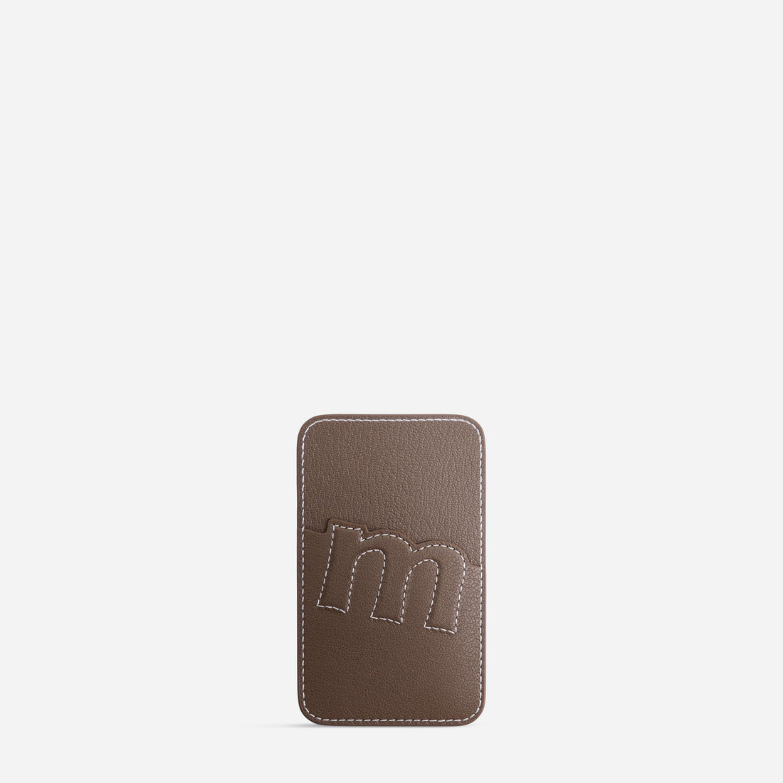Initial Cardholder in Chèvre Etoupe, initial M, front