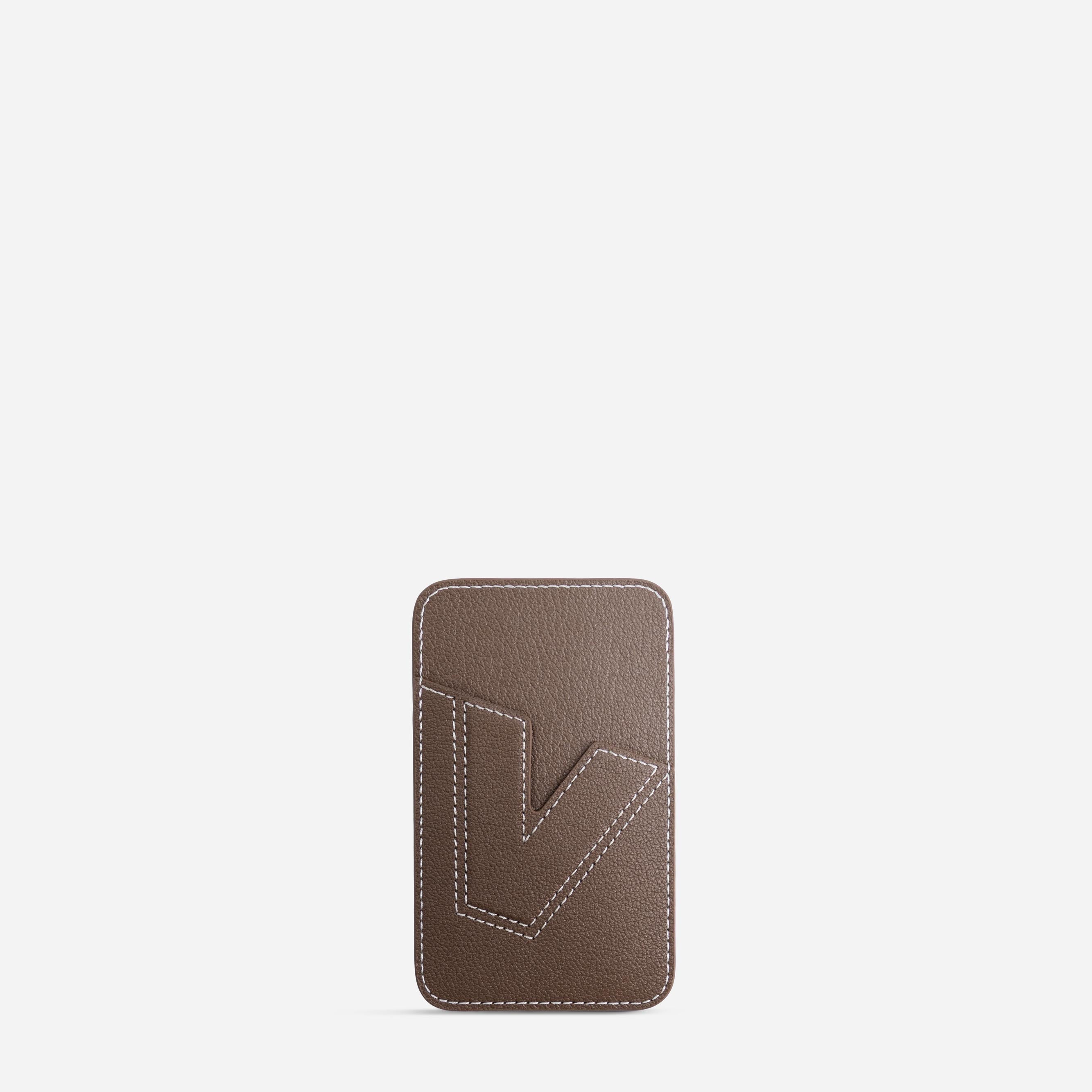 Cardholder V - Chèvre Etoupe