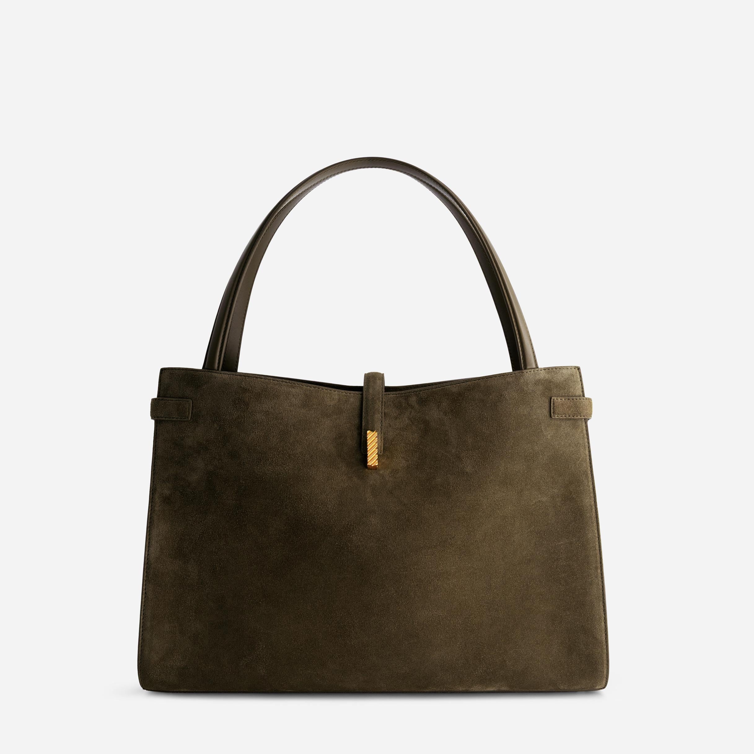 【美品】type T long / eternal lace etoupe Isla Tote - Suede Espresso