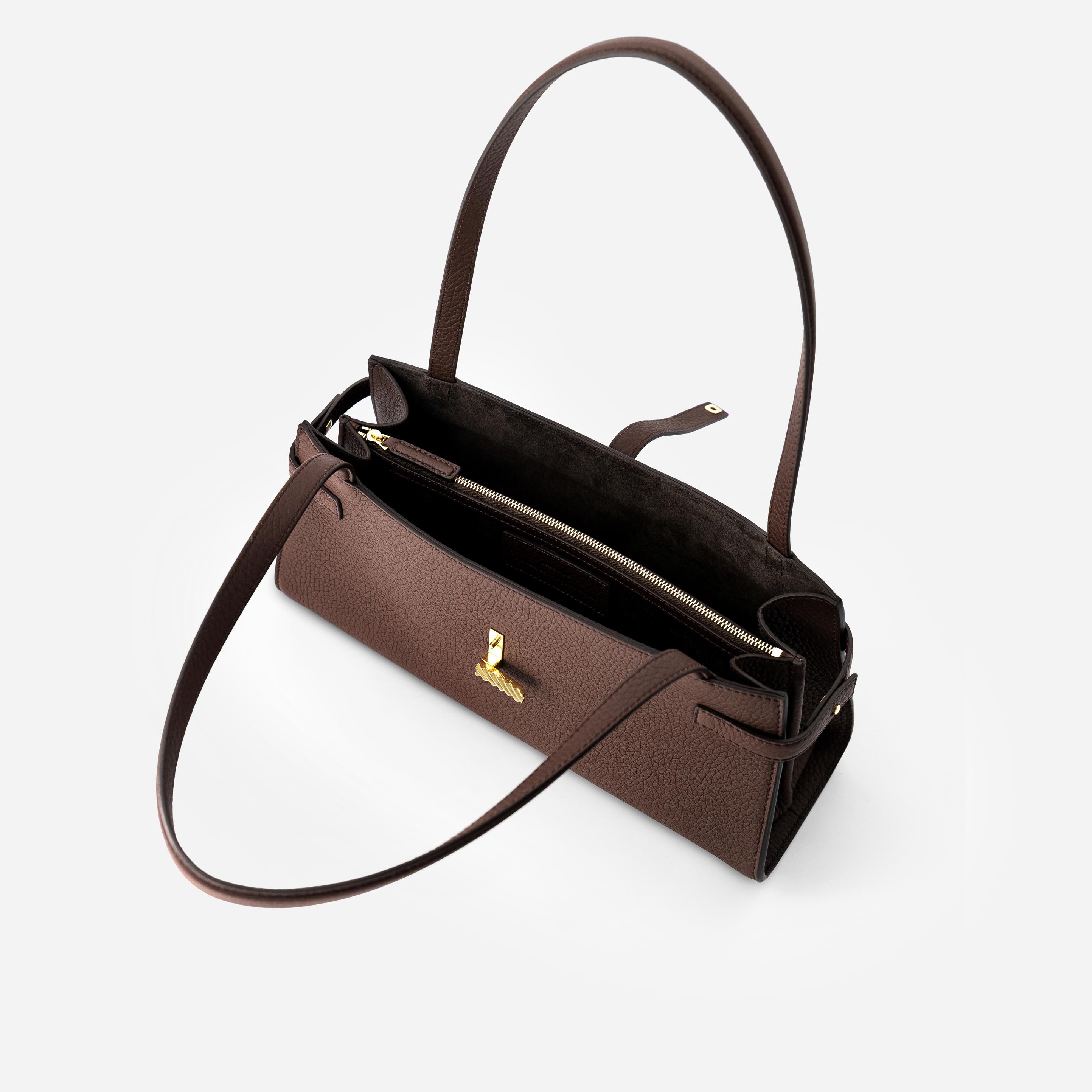 Isla Wide Tote - Grained Espresso
