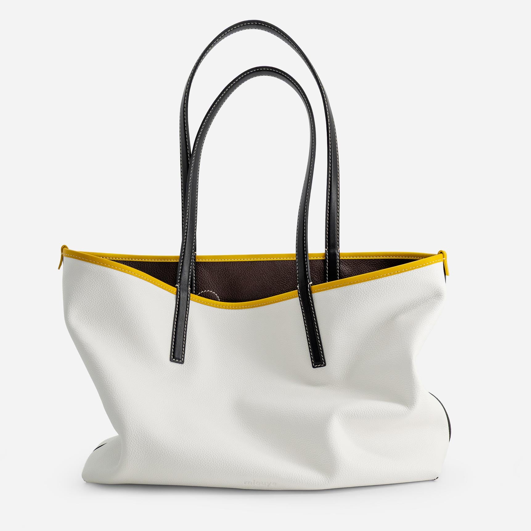 M Tote - Espresso & White