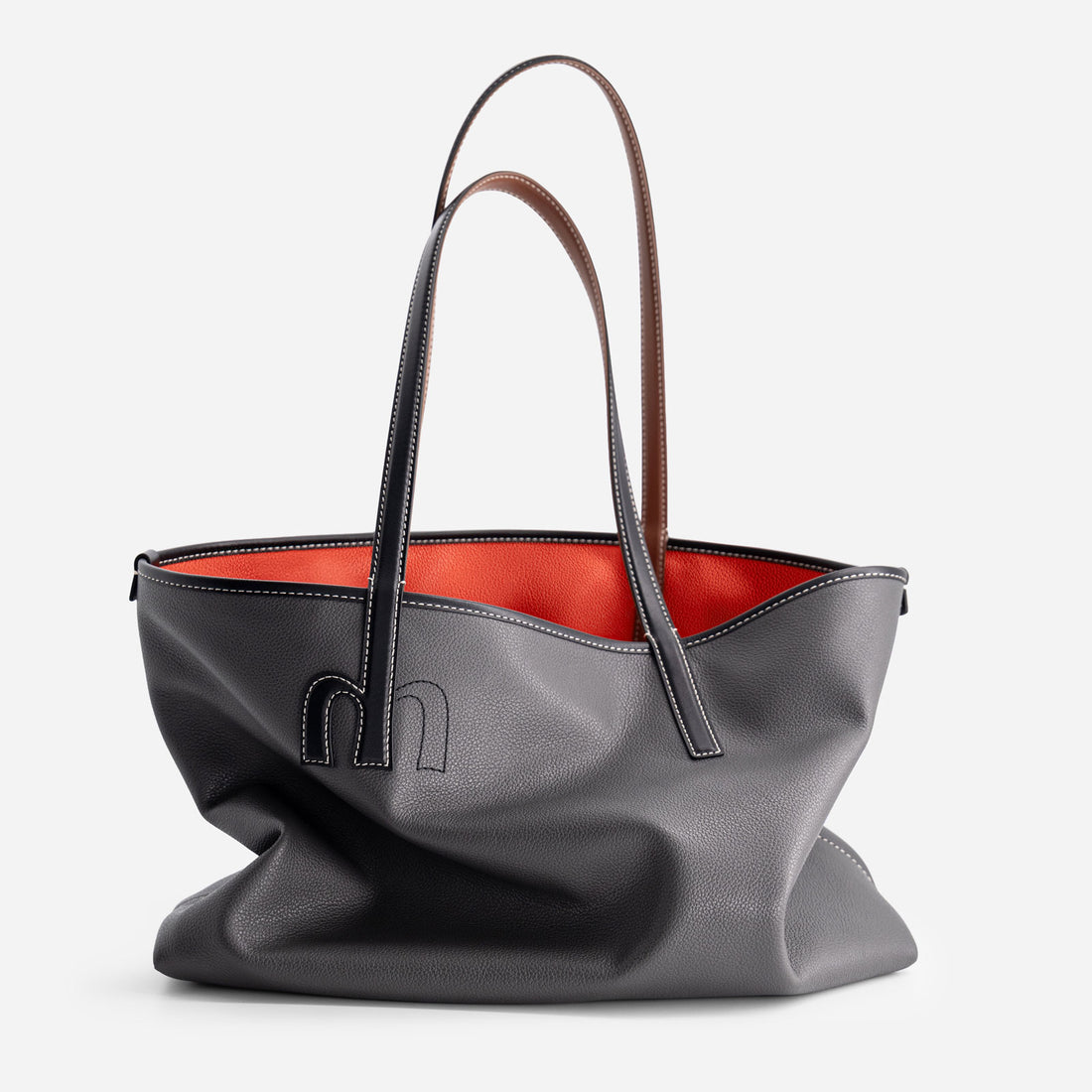 M Tote in Gray and Orange